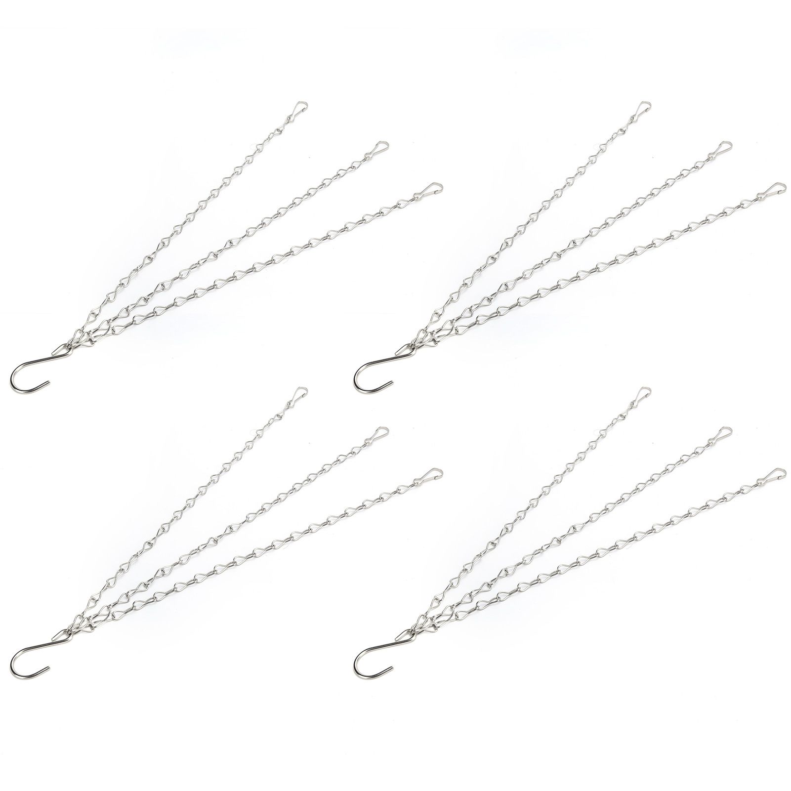 4Pcs Hanging Chain with Hooks 304 Stainless Steel Garden Flower Pot Plant view 3
