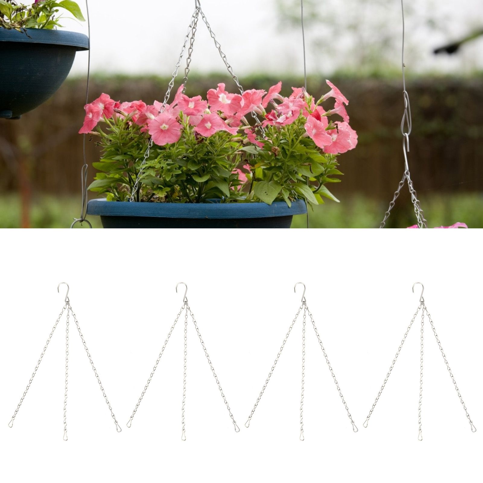 4Pcs Hanging Chain with Hooks 304 Stainless Steel Garden Flower Pot Plant view 10