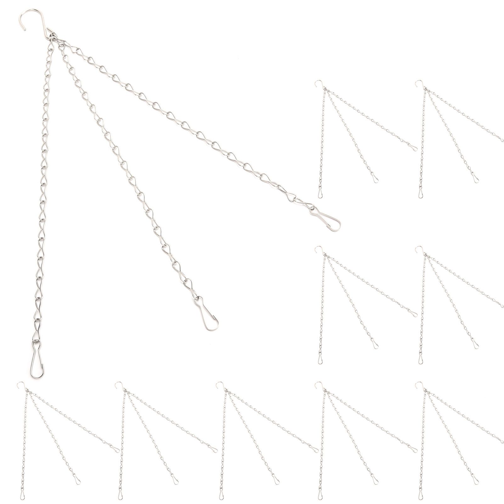 10Pcs Hanging Chain with Hooks Single 8-Strand Iron Garden Flower Pot Plant — image 1