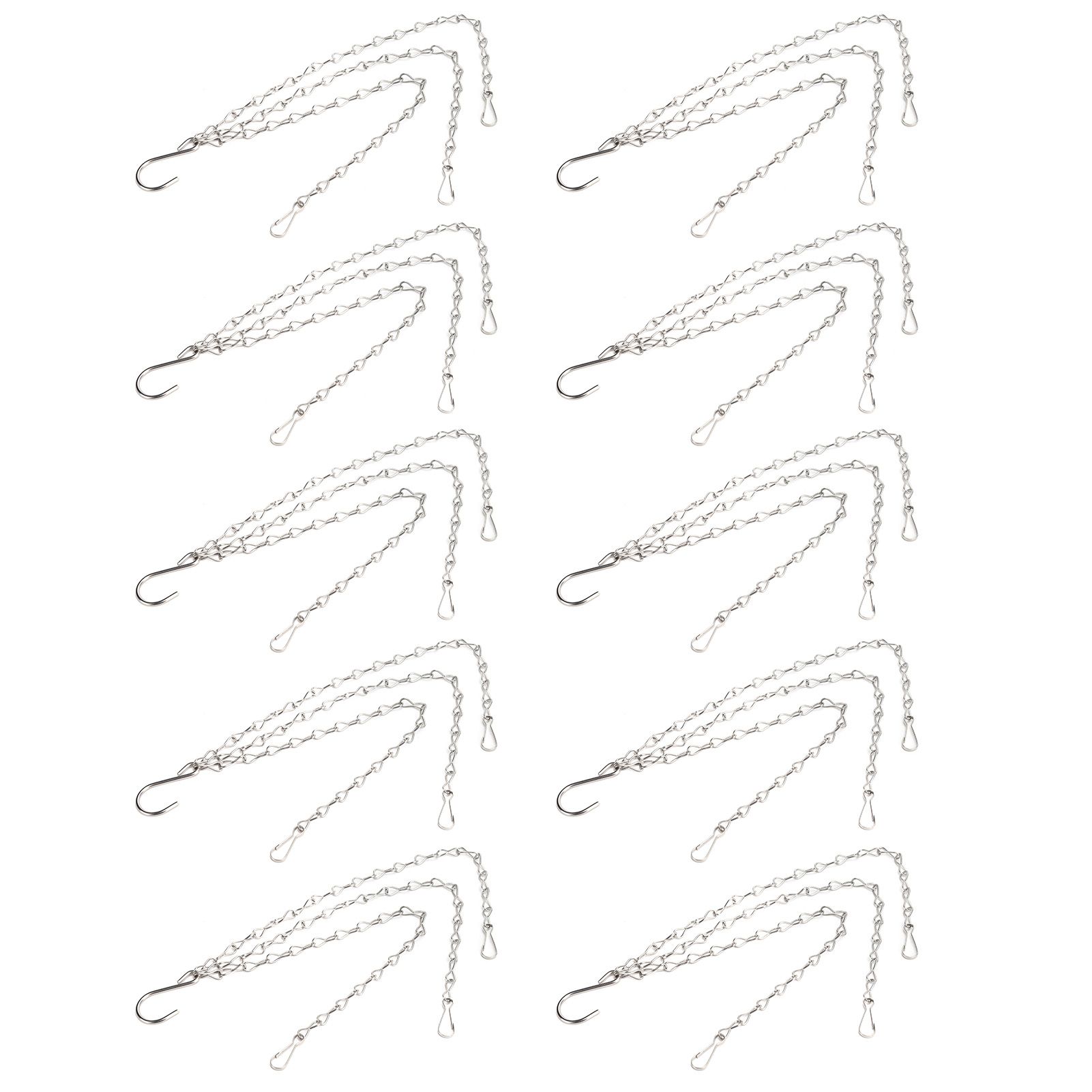10Pcs Hanging Chain with Hooks Single 8-Strand Iron Garden Flower Pot Plant view 2