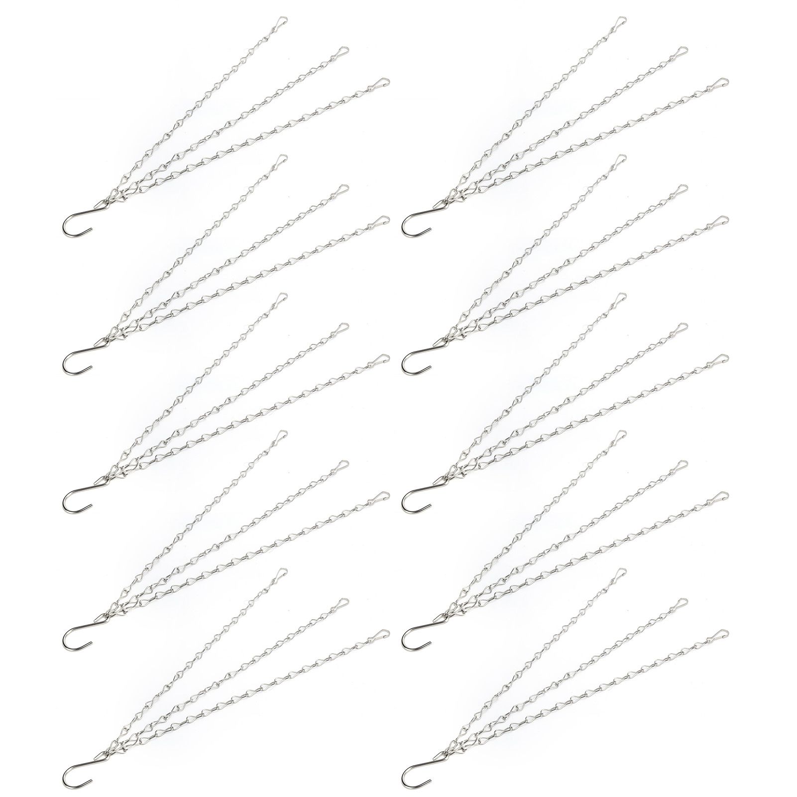10Pcs Hanging Chain with Hooks Single 8-Strand Iron Garden Flower Pot Plant view 3