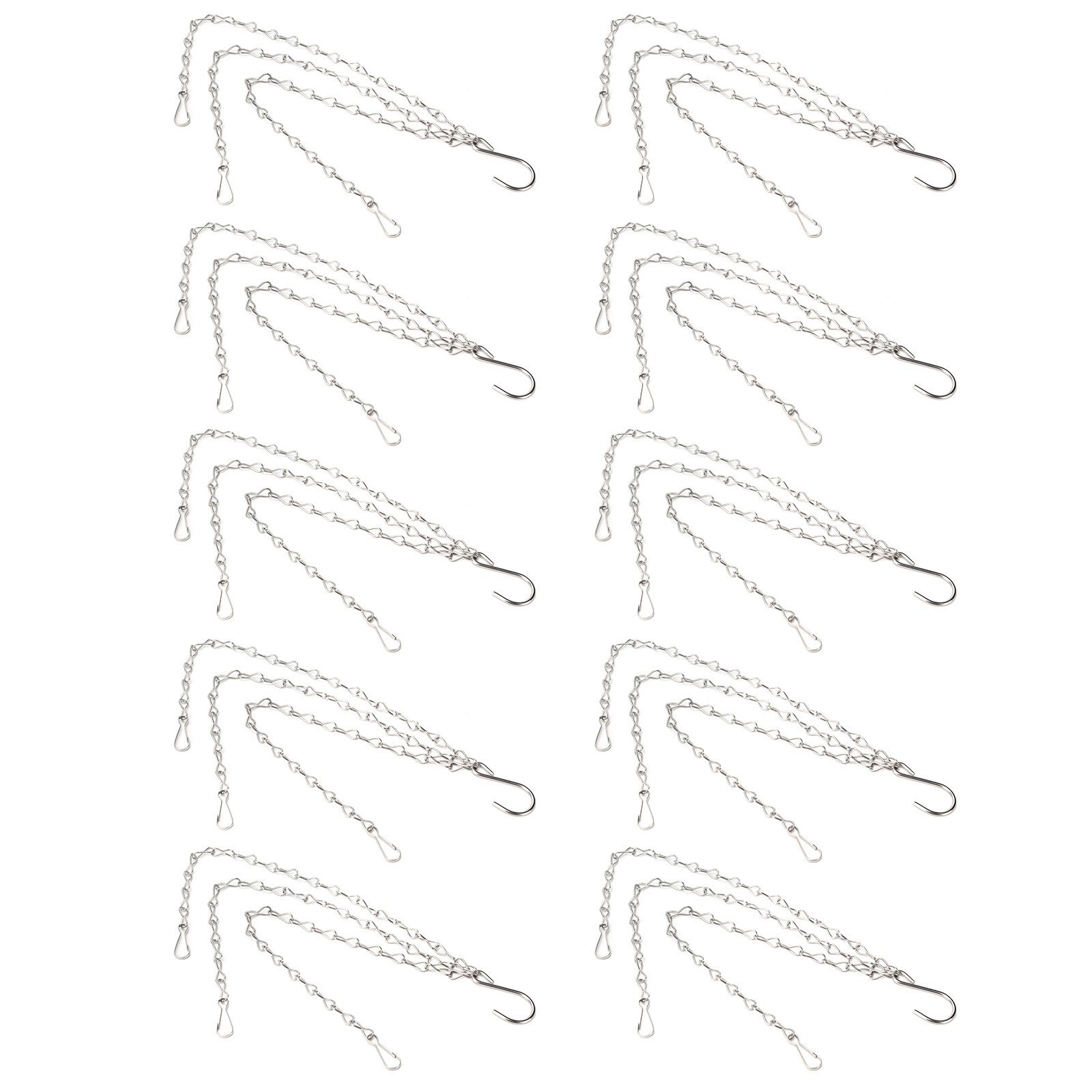 10Pcs Hanging Chain with Hooks Single 8-Strand Iron Garden Flower Pot Plant view 6
