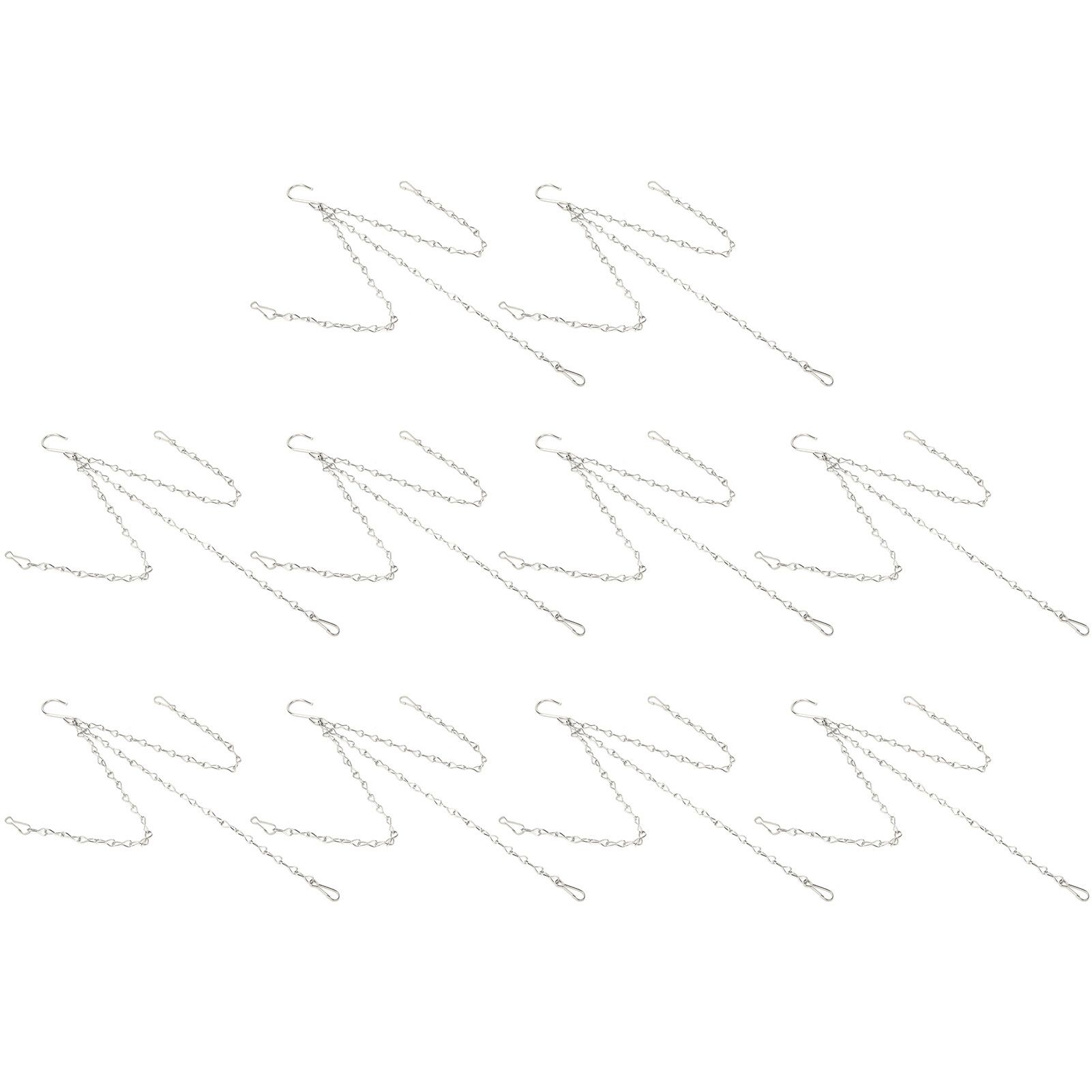 10Pcs Hanging Chain with Hooks Single 8-Strand Iron Garden Flower Pot Plant view 8