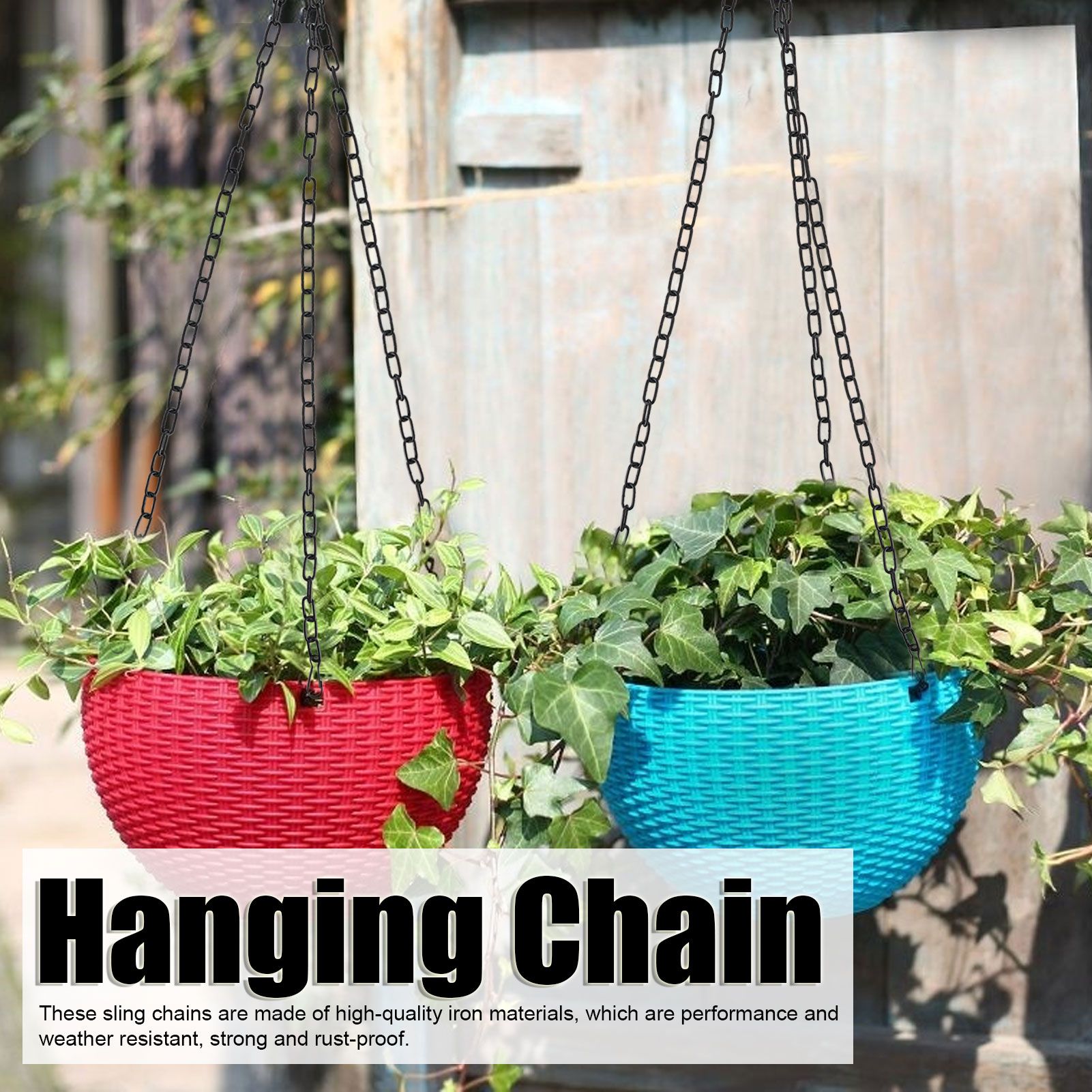6Pcs Garden Planter Hanging Chain Flower Pot Basket Replacement Iron Sling view 15