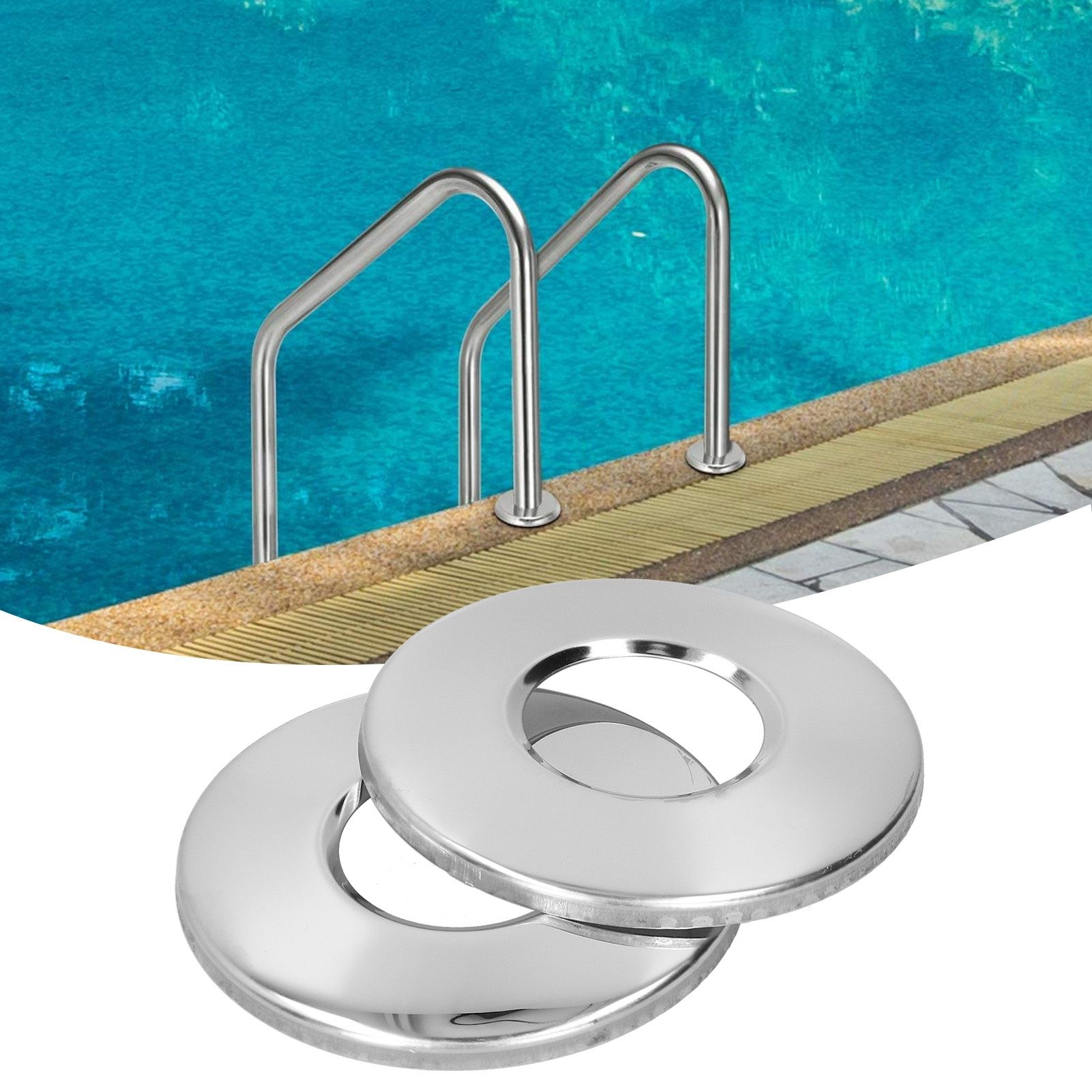 2Pcs Swimming Pool Ladder Escutcheon Cover Plate for 4.2cm Ladder Pipe Pool view 9
