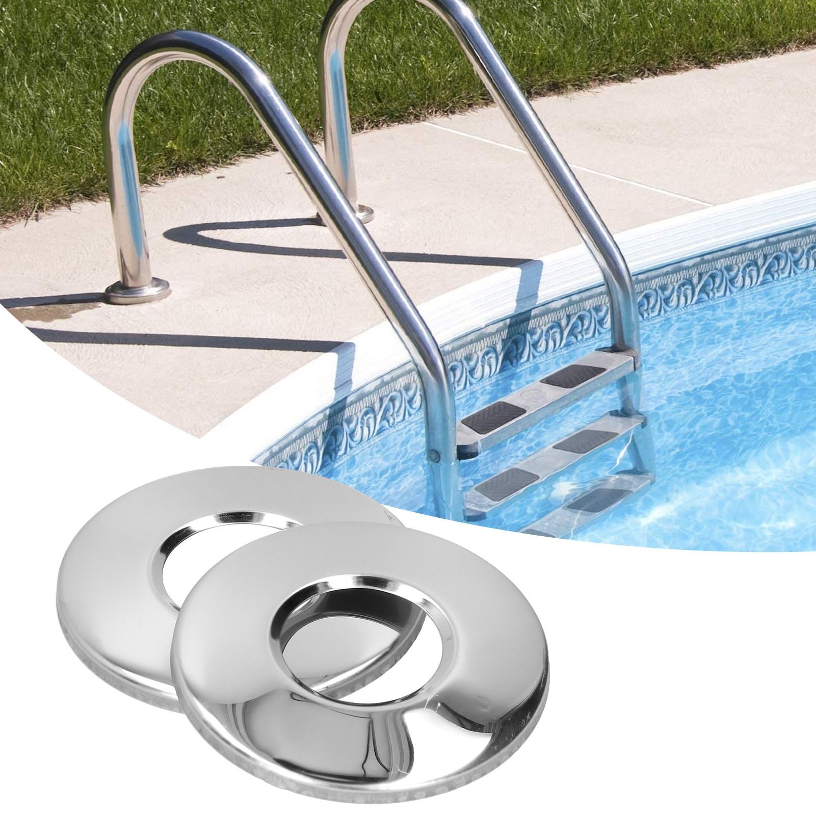 2Pcs Swimming Pool Ladder Escutcheon Cover Plate for 4.2cm Ladder Pipe Pool view 10