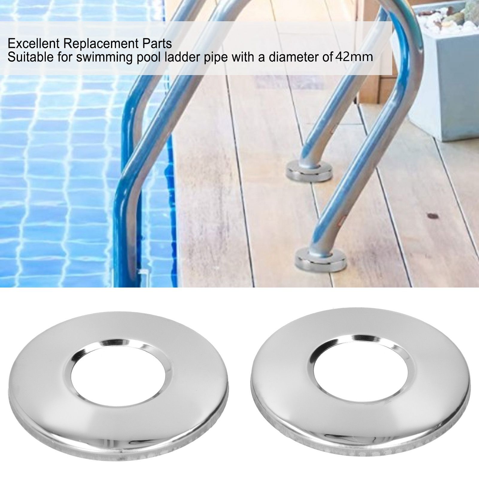 2Pcs Swimming Pool Ladder Escutcheon Cover Plate for 4.2cm Ladder Pipe Pool view 14
