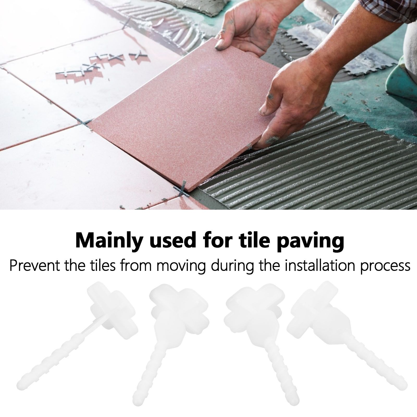 100Pcs Tile Leveling System Floor Wall Tiles Leveler Spacers Construction view 15