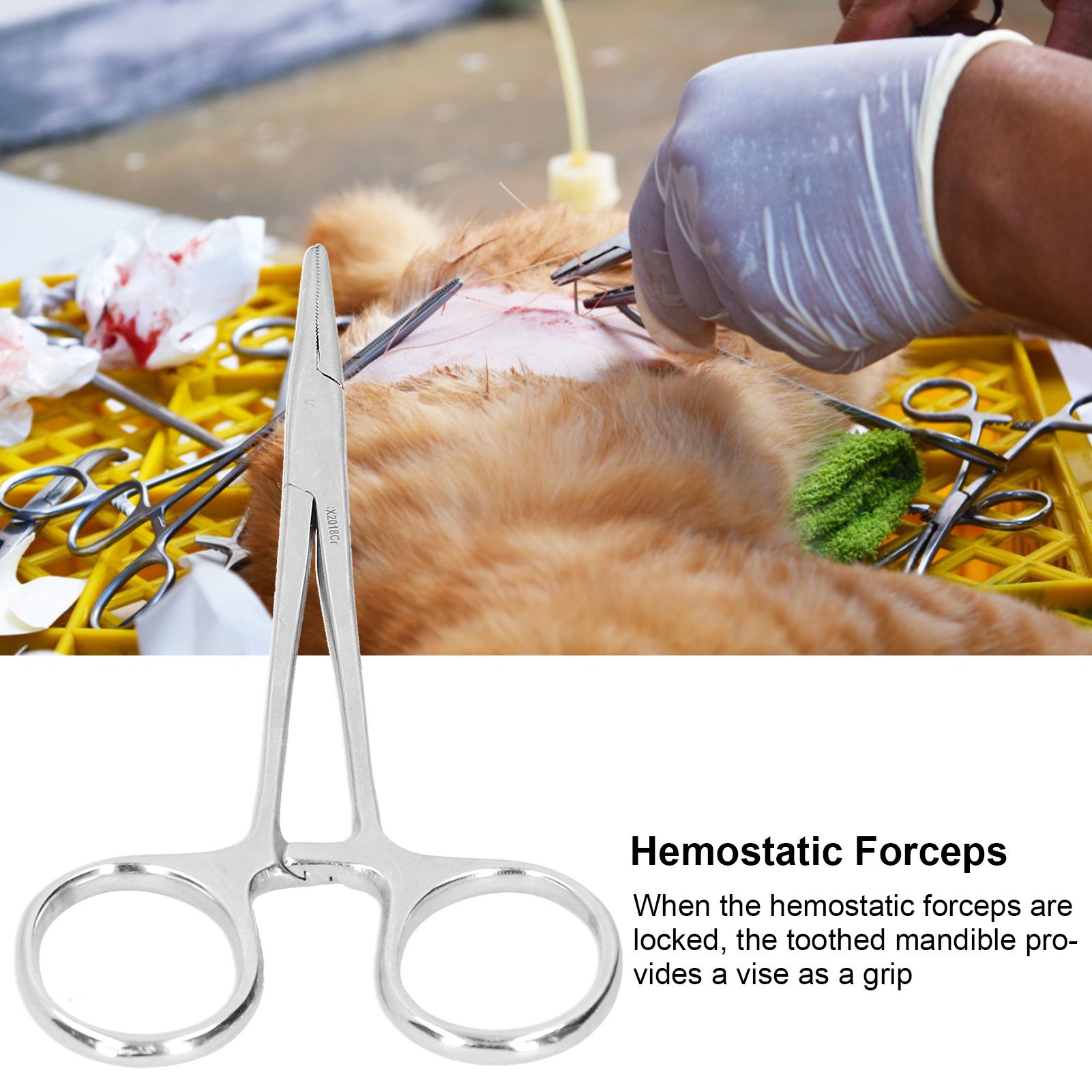 12.5cm Hemostatic Forceps Stainless Steel Pet Hair Puller Fishing Lock Plier view 15