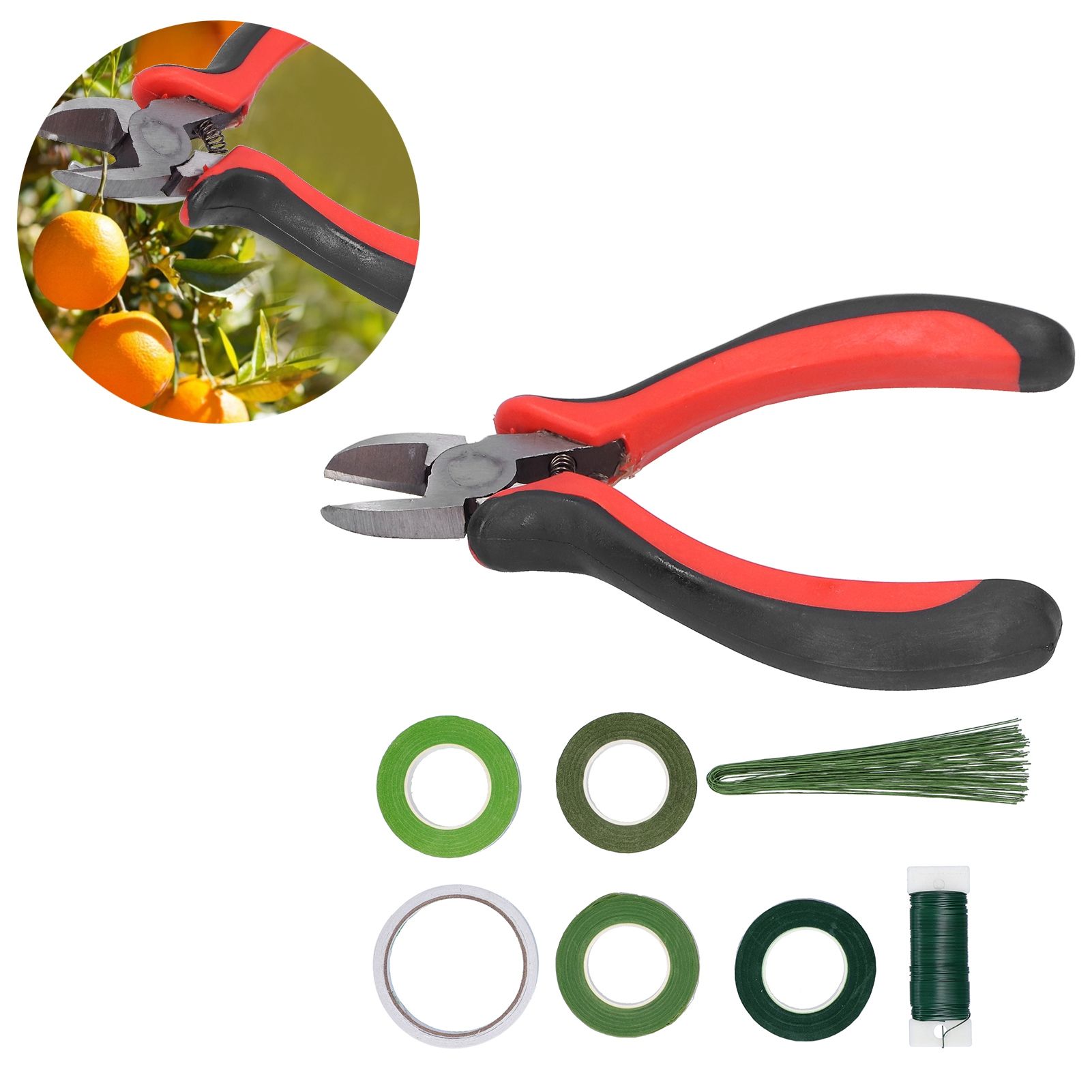 8Pcs set Flower Arrangement Kit Floral DoubleSided Tape Wire Cutter for view 9