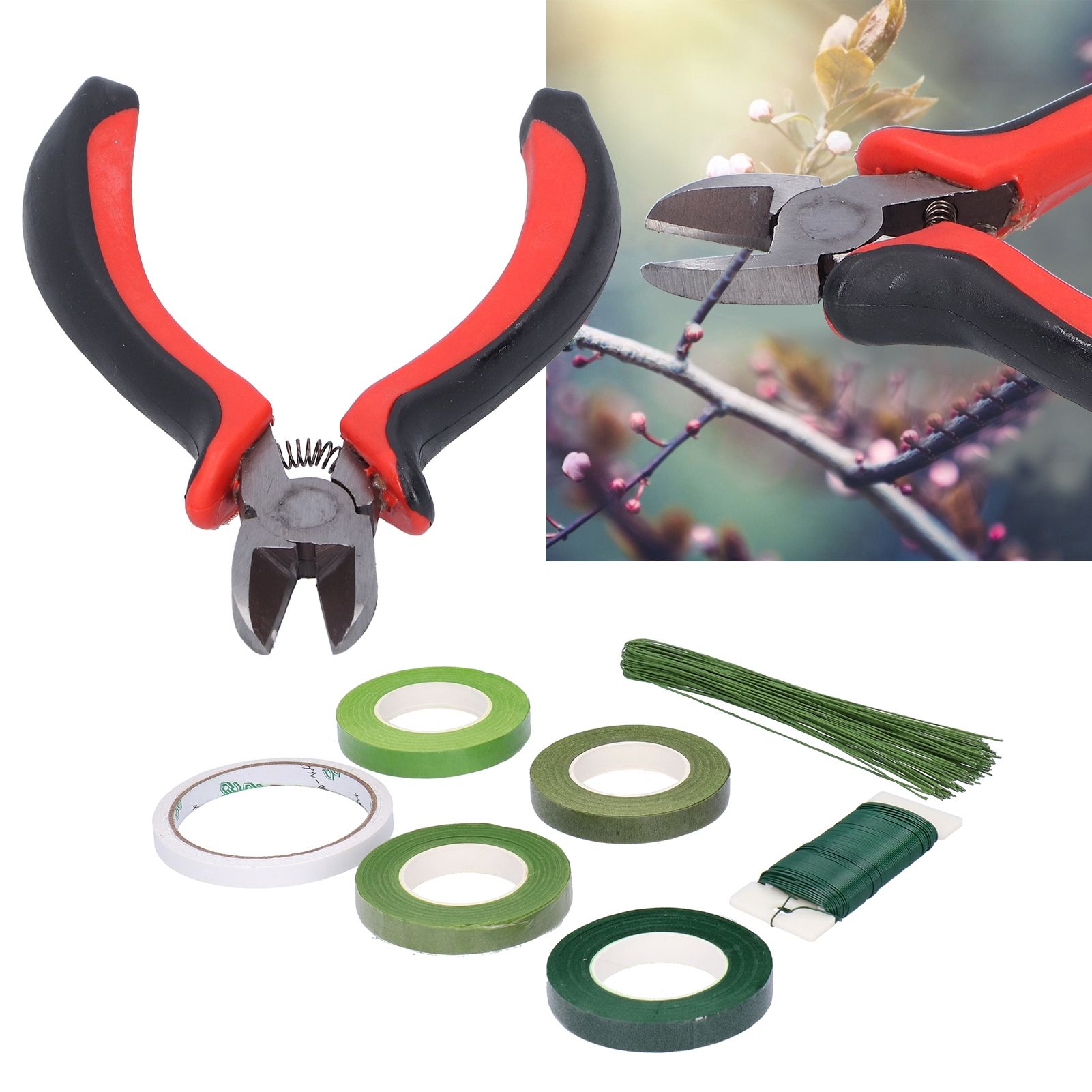8Pcs set Flower Arrangement Kit Floral DoubleSided Tape Wire Cutter for view 10