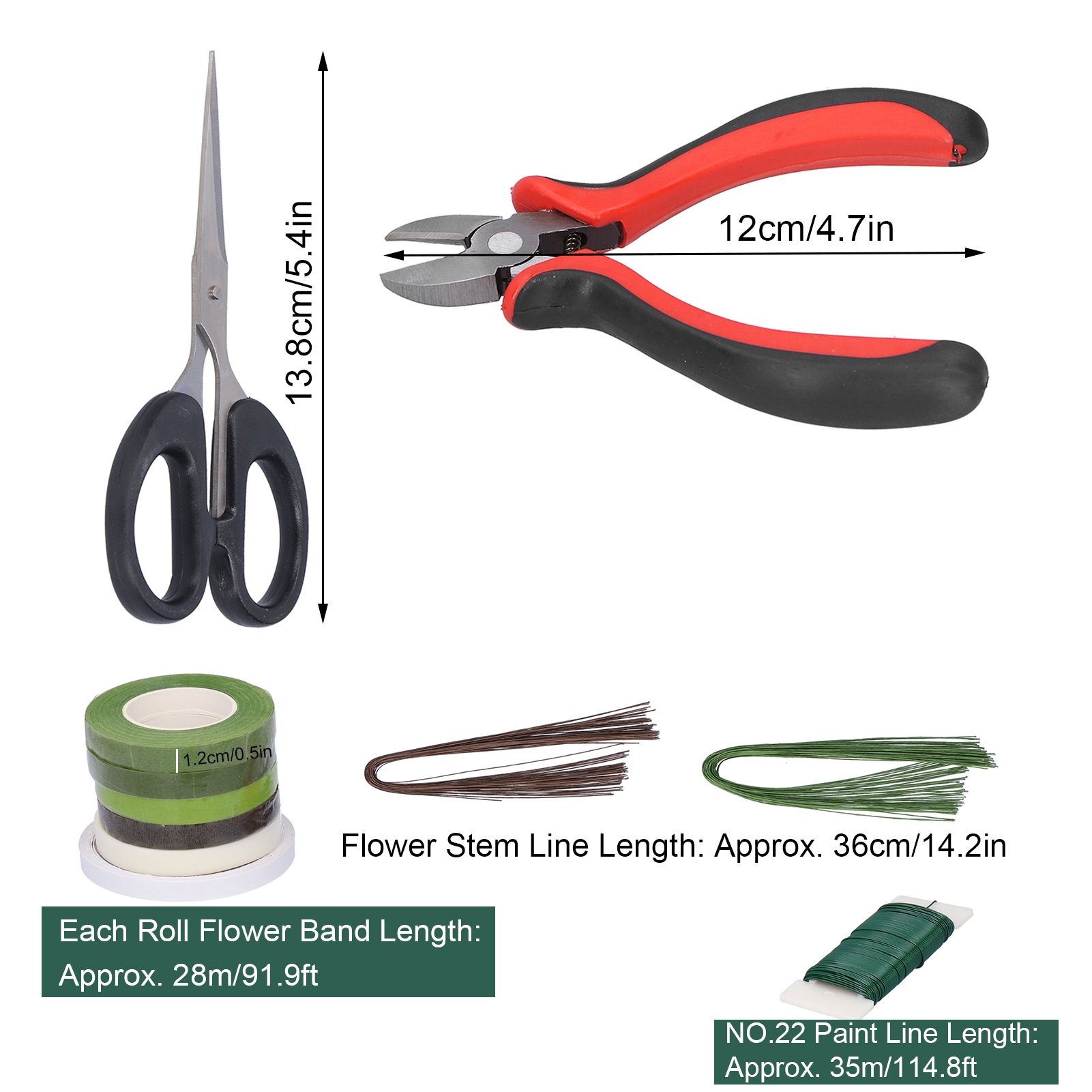 14Pcs set DIY Floral Tool Set Band DoubleSided Adhesive Tape Paint Line Flower view 14