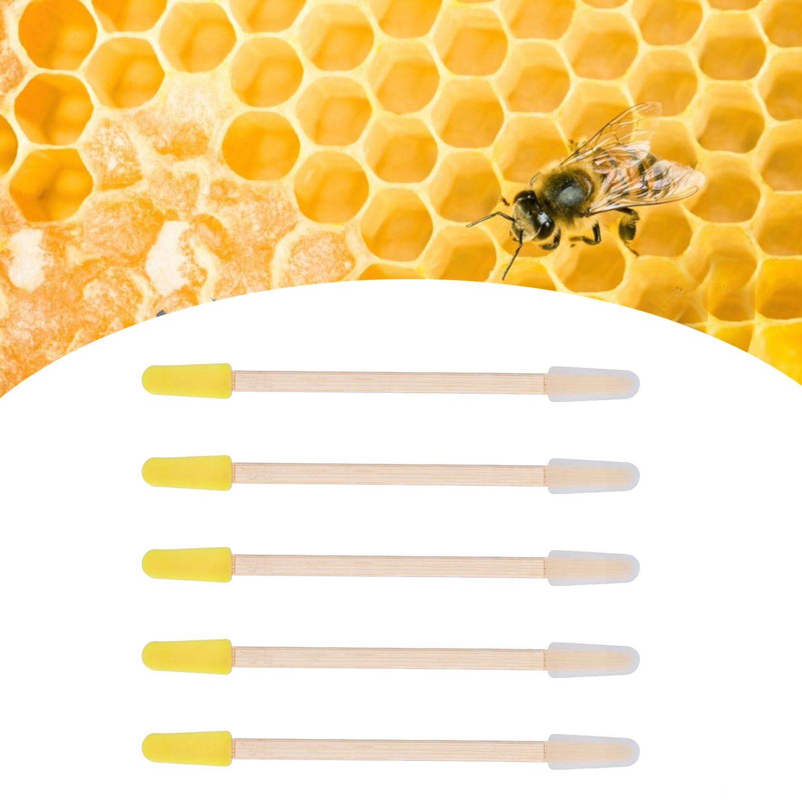 25PCS Beekeeping Double‑Headed Bamboo Plastic Picking Pen Bee Milk Pulp Taking view 9