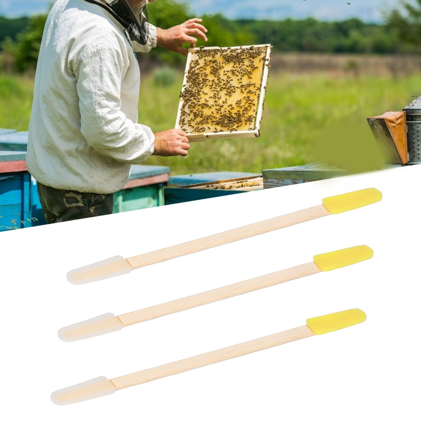 25PCS Beekeeping Double‑Headed Bamboo Plastic Picking Pen Bee Milk Pulp Taking view 10
