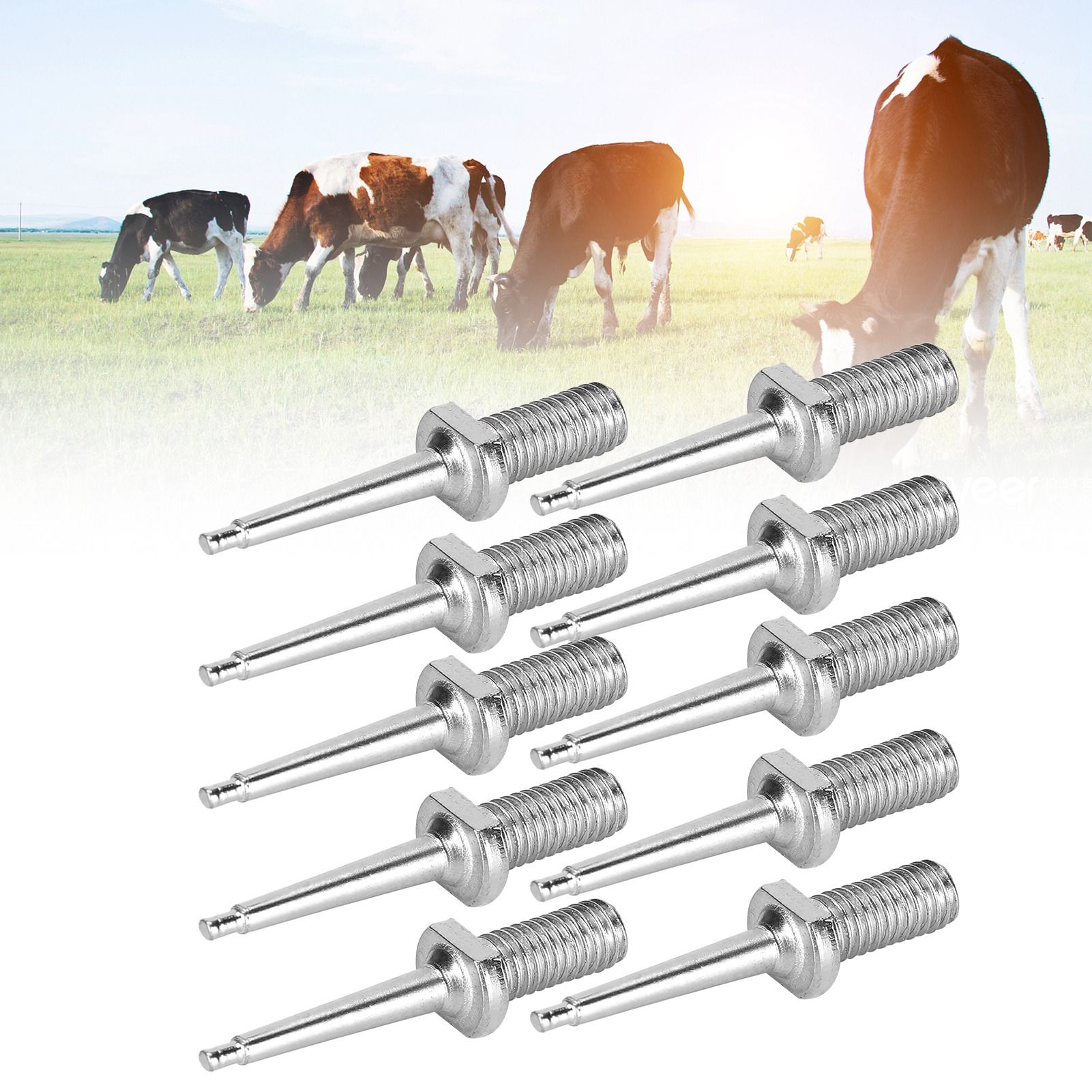10pcs Ear Tag Pin Stainless Steel Livestock Ear Tag Plier Accessory for Cattle view 9