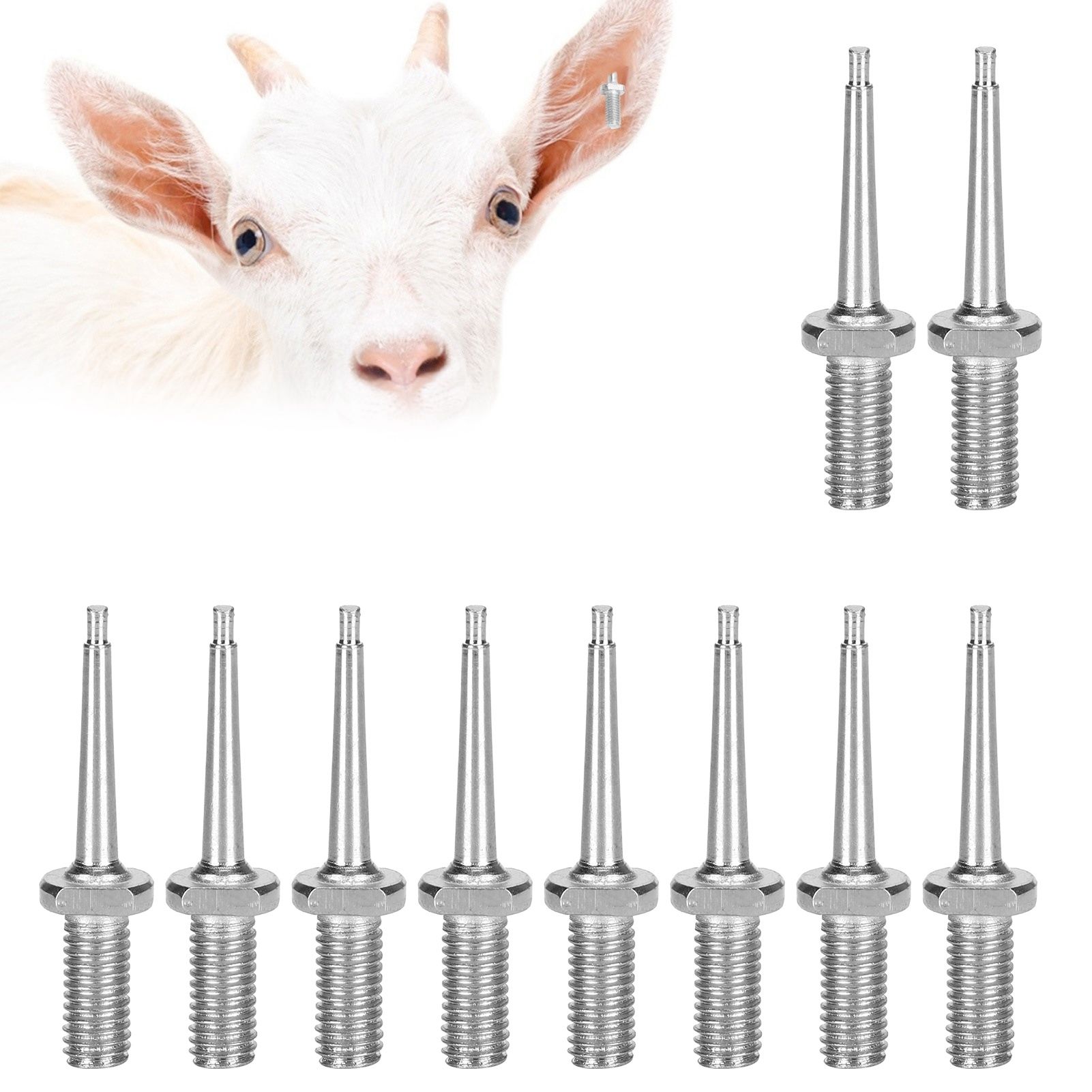 10pcs Ear Tag Pin Stainless Steel Livestock Ear Tag Plier Accessory for Cattle view 10