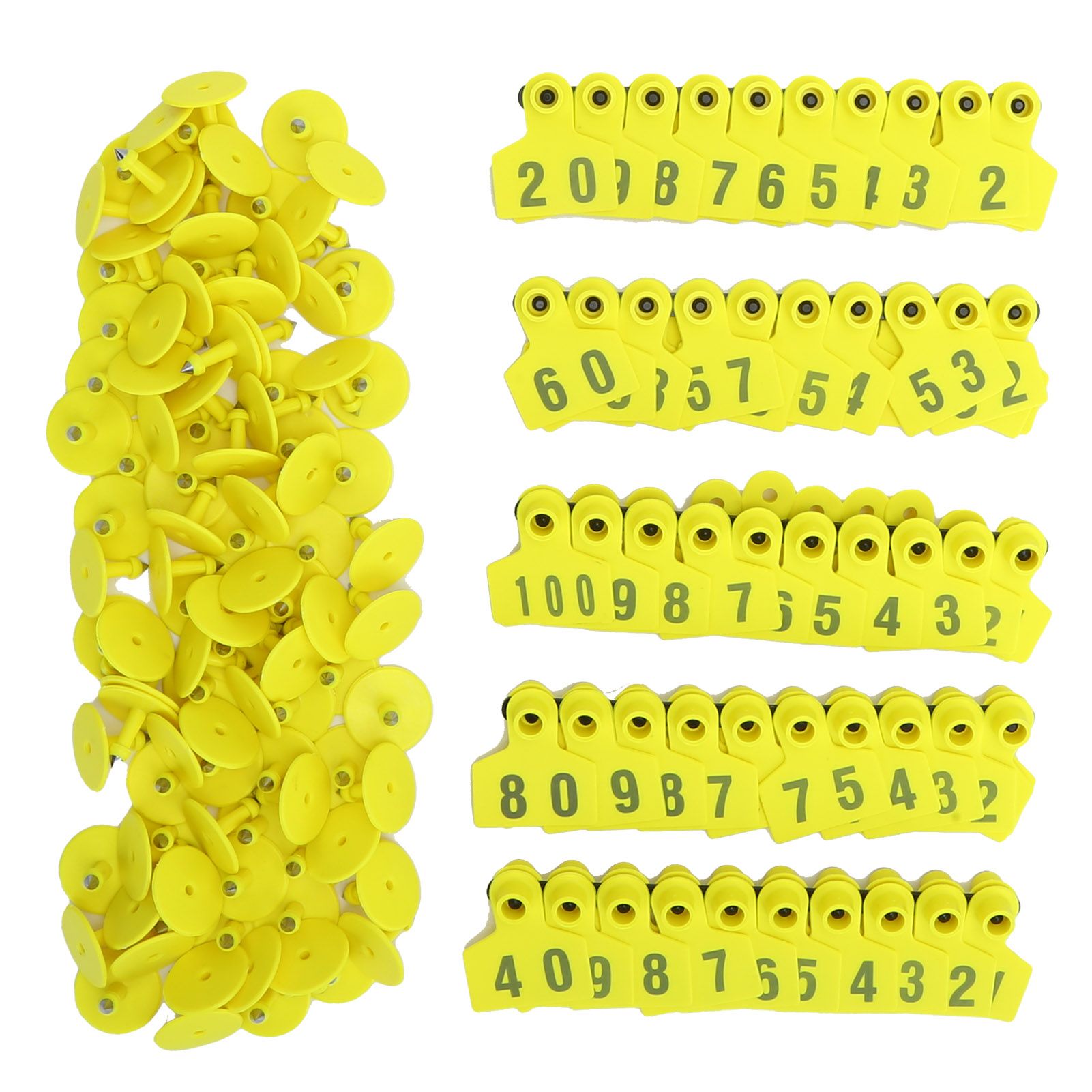 No.001‑100 Farm Pig Ear Tag Livestock Ear Tag Labels Set Poultry Breeding Supplies — image 1