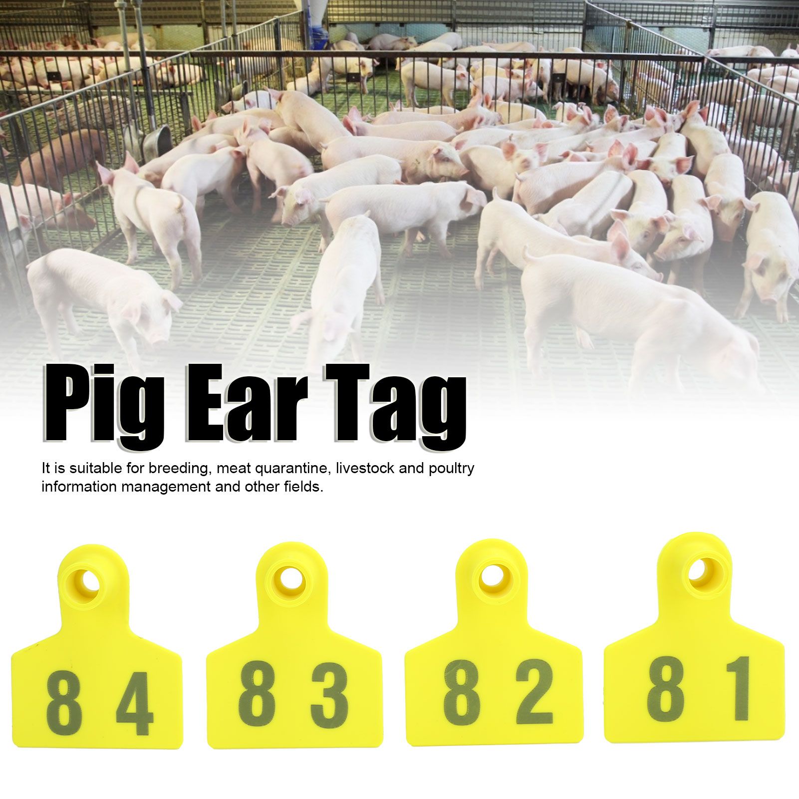 No.001‑100 Farm Pig Ear Tag Livestock Ear Tag Labels Set Poultry Breeding Supplies view 14