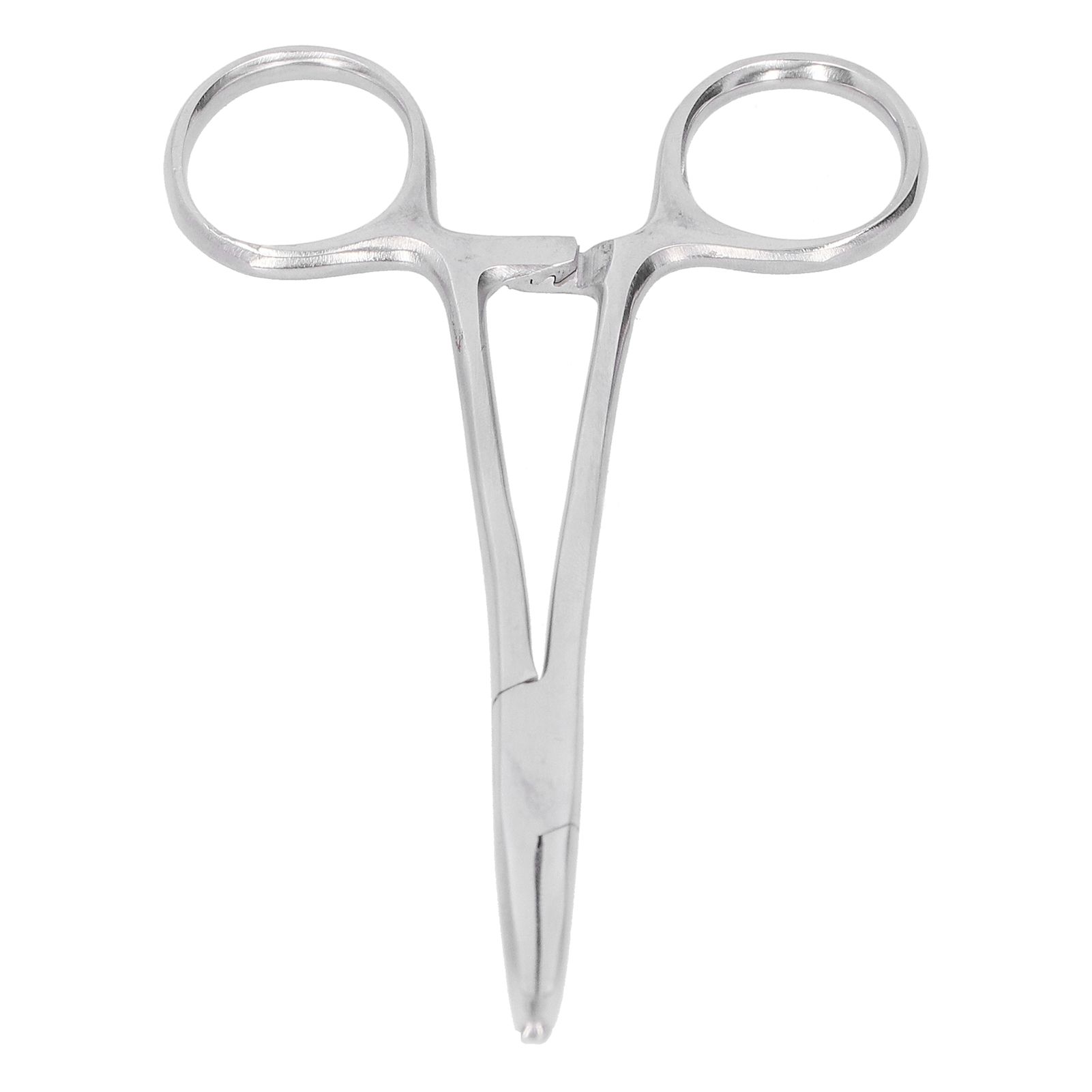 Hemostatic Forceps 14cm Stainless Steel Curved Tip Pliers Pet Hair Tweezers view 2