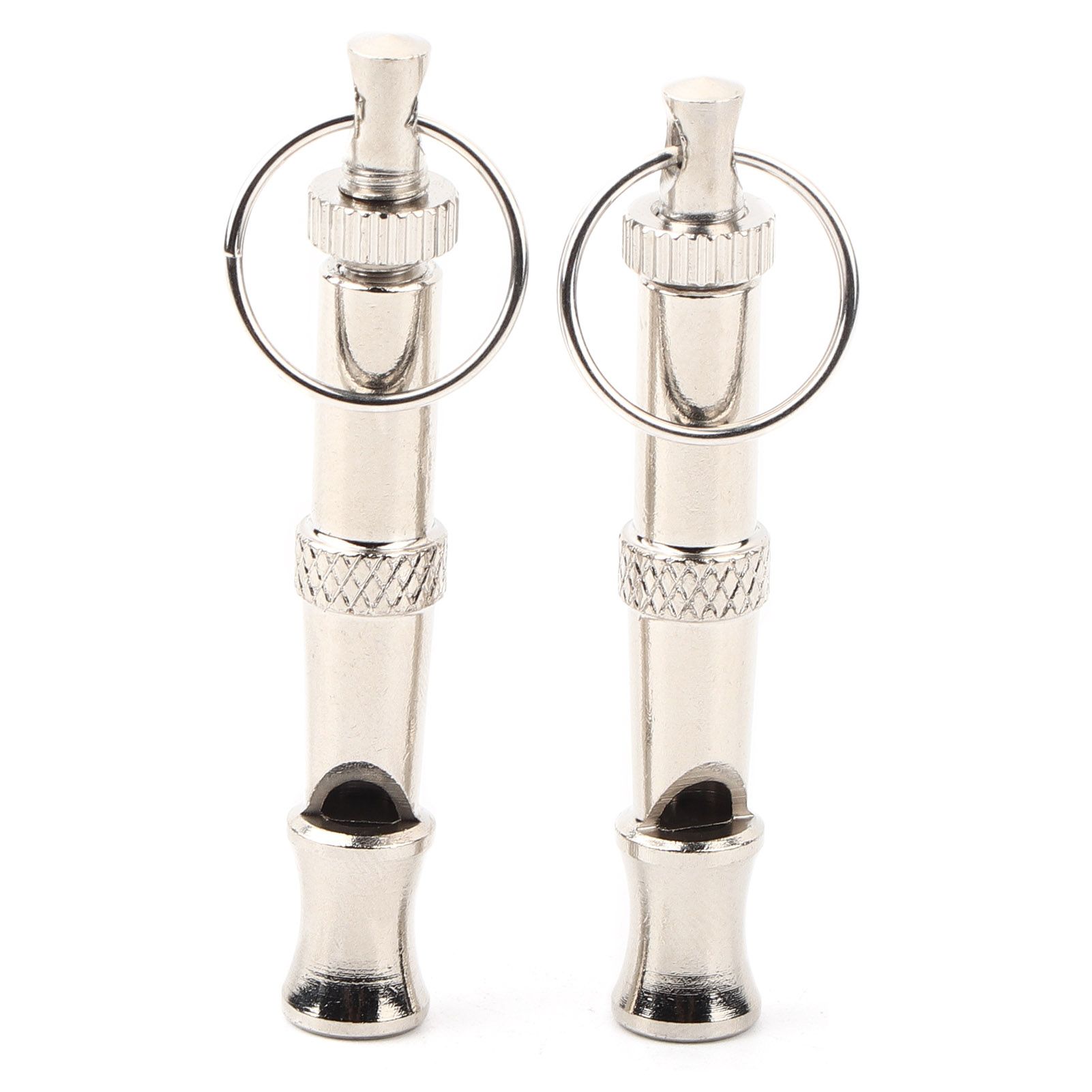 2pcs Stainless Steel Ultrasonic Whistle Portable Trainer Training Tool for Dog