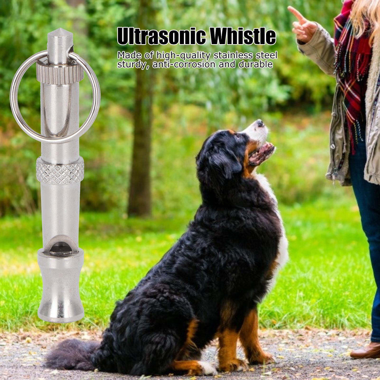 2pcs Stainless Steel Ultrasonic Whistle Portable Trainer Training Tool for Dog view 14
