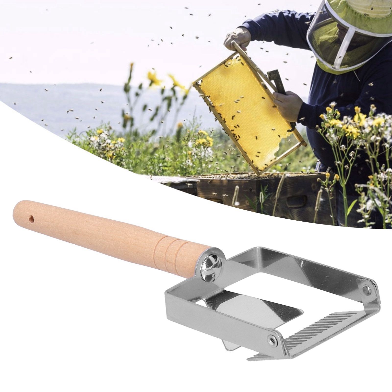 Uncapping Fork Honey Scraper Thicken Wooden Handle Beekeeping Tool Apiculture view 9