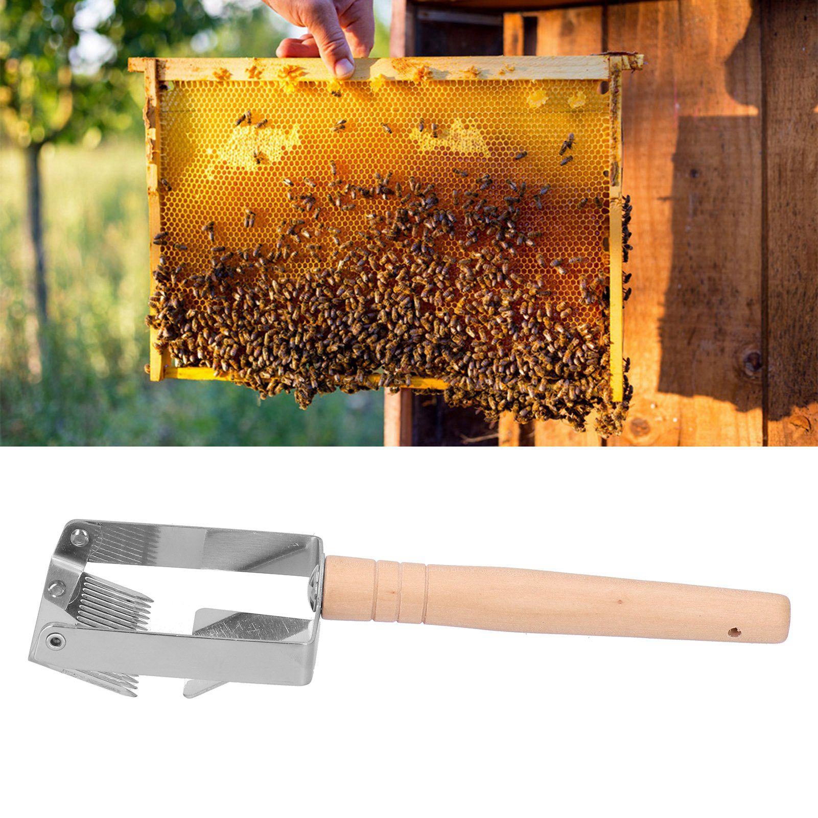 Uncapping Fork Honey Scraper Thicken Wooden Handle Beekeeping Tool Apiculture view 10