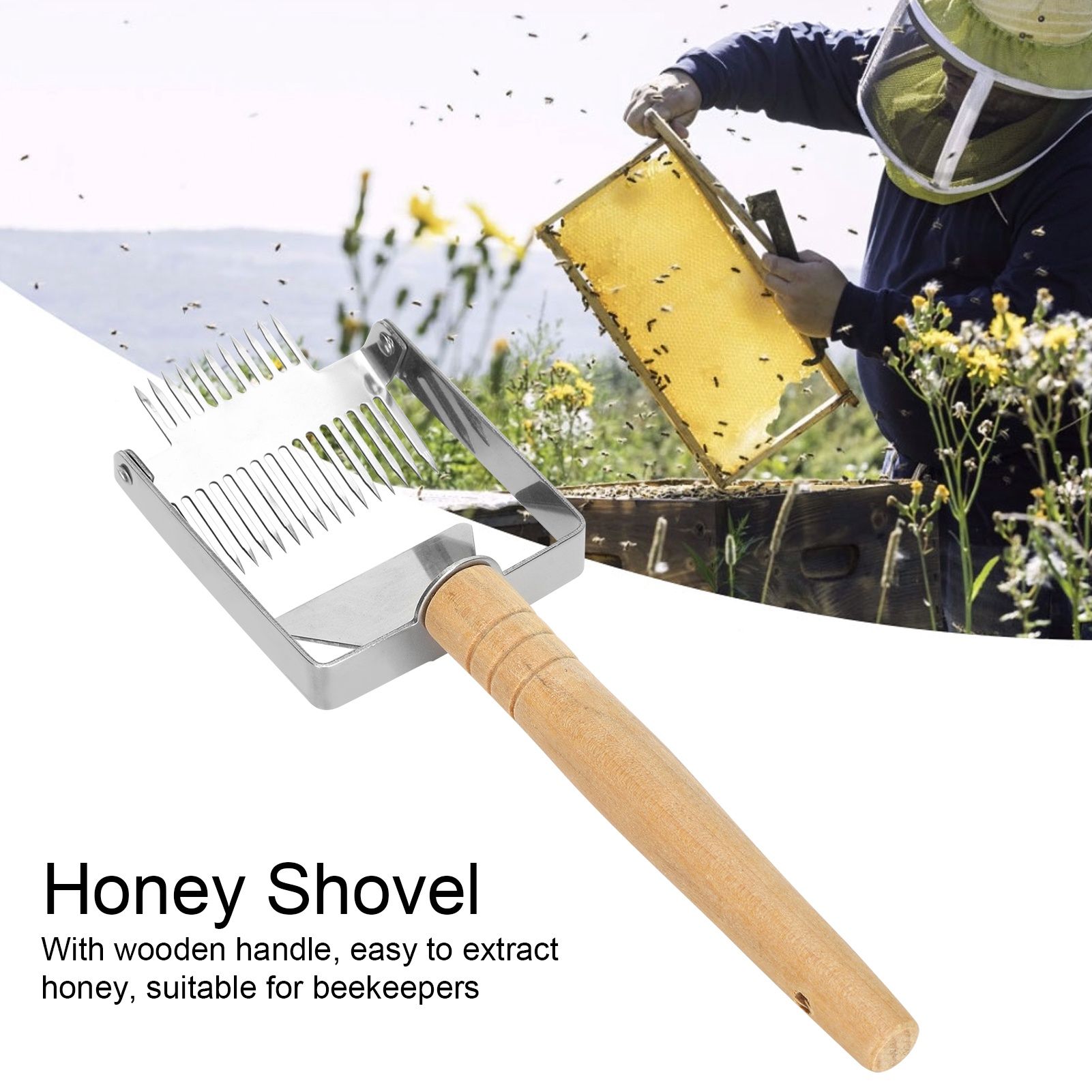 Beehive Honey Scraper Double Head Uncapping Fork Shovel Tool Beekeeping Equipment view 13