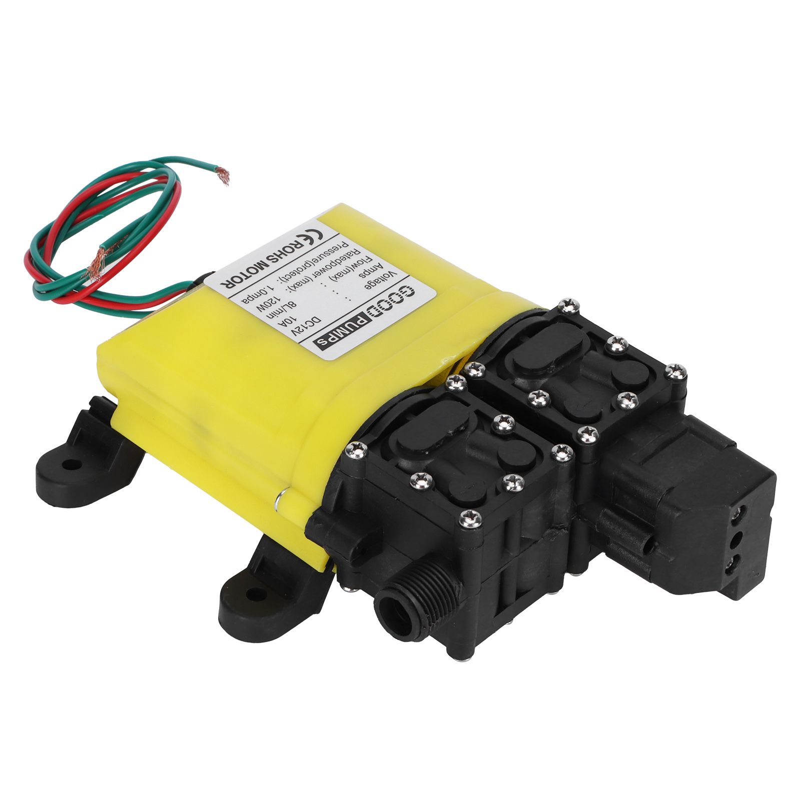 12V 120W 8L Diaphragm High Pressure Pump with Copper Connector Automatic Water view 3