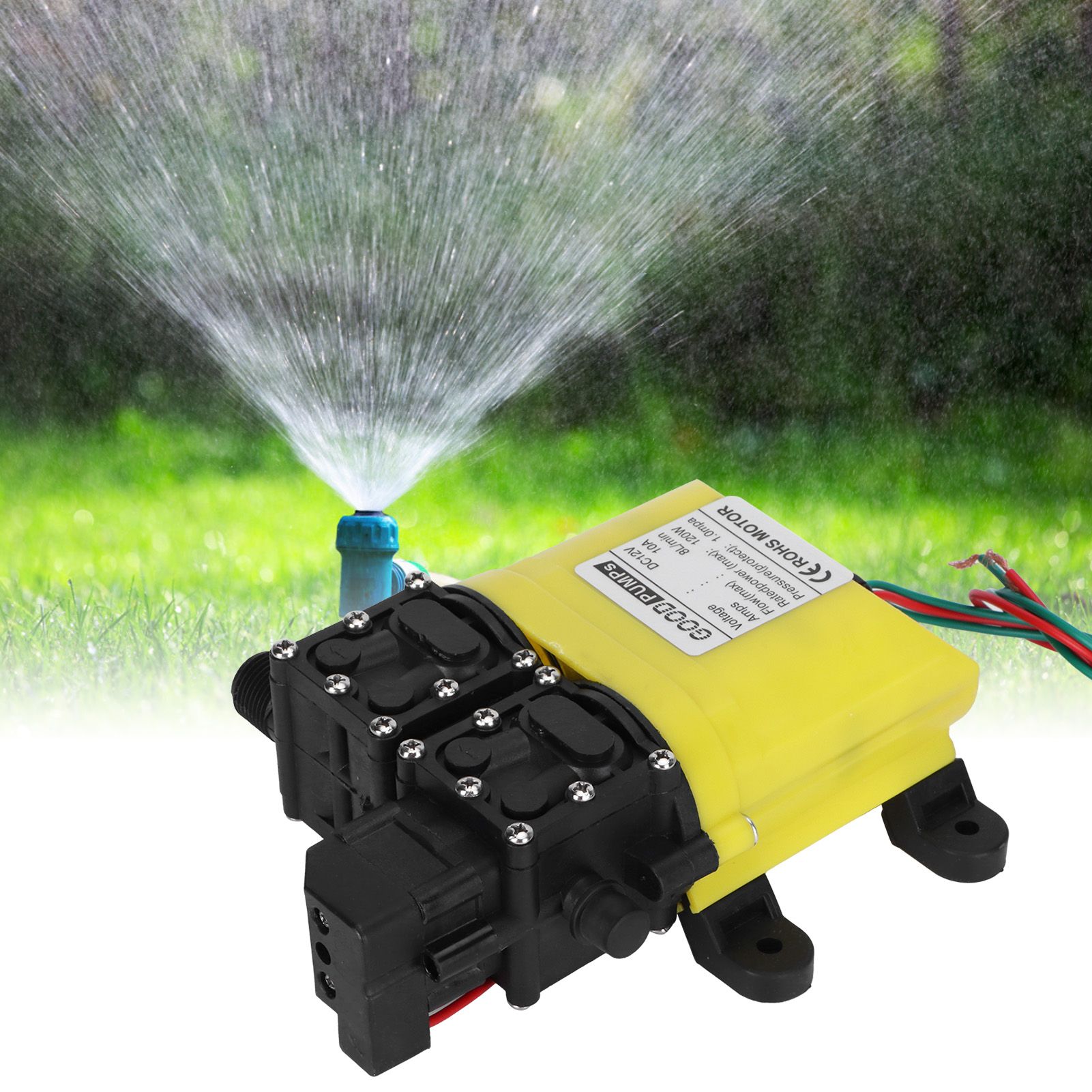 12V 120W 8L Diaphragm High Pressure Pump with Copper Connector Automatic Water view 9
