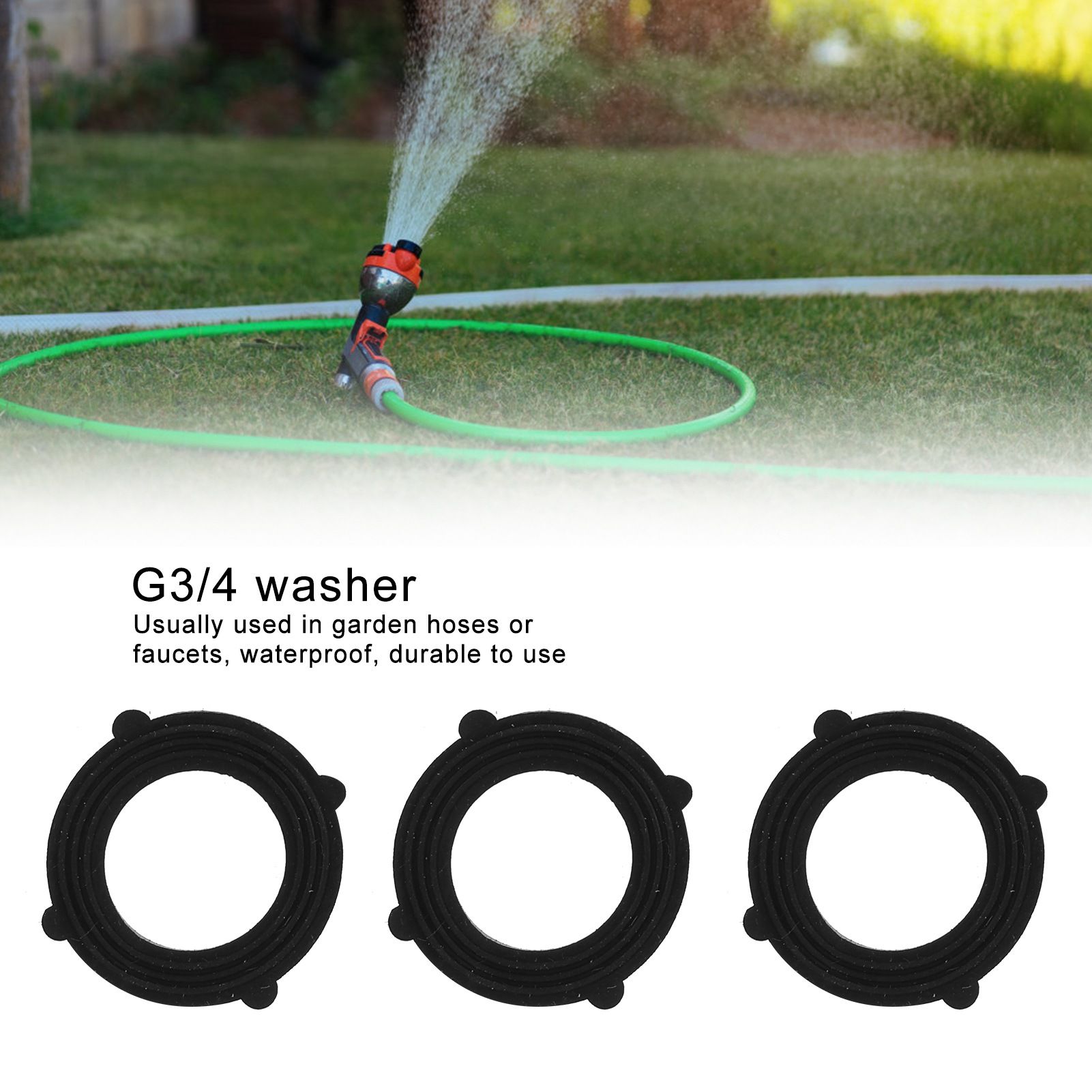 100Pcs G3/4 Rubber Washer Waterproof Garden Hose Faucet Sealing Gasket Accessories view 14