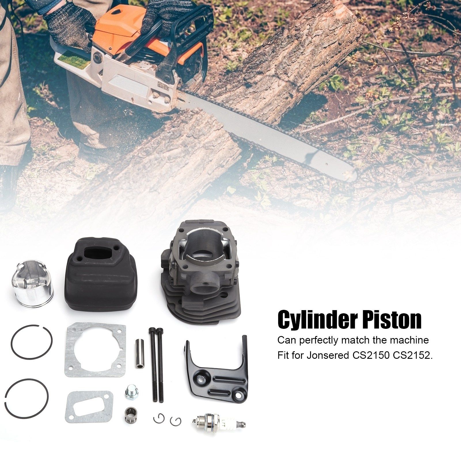 45MM Cylinder Piston Muffler Kit Gardening Tool Accessories Fit for Jonsered view 14