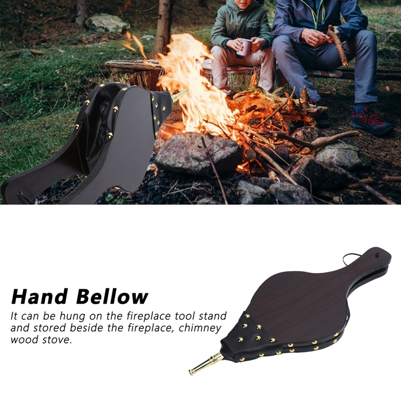 Manual Fireplace Bellows Wood Fire Blower Fireplace Tool for Outdoor Camping view 13