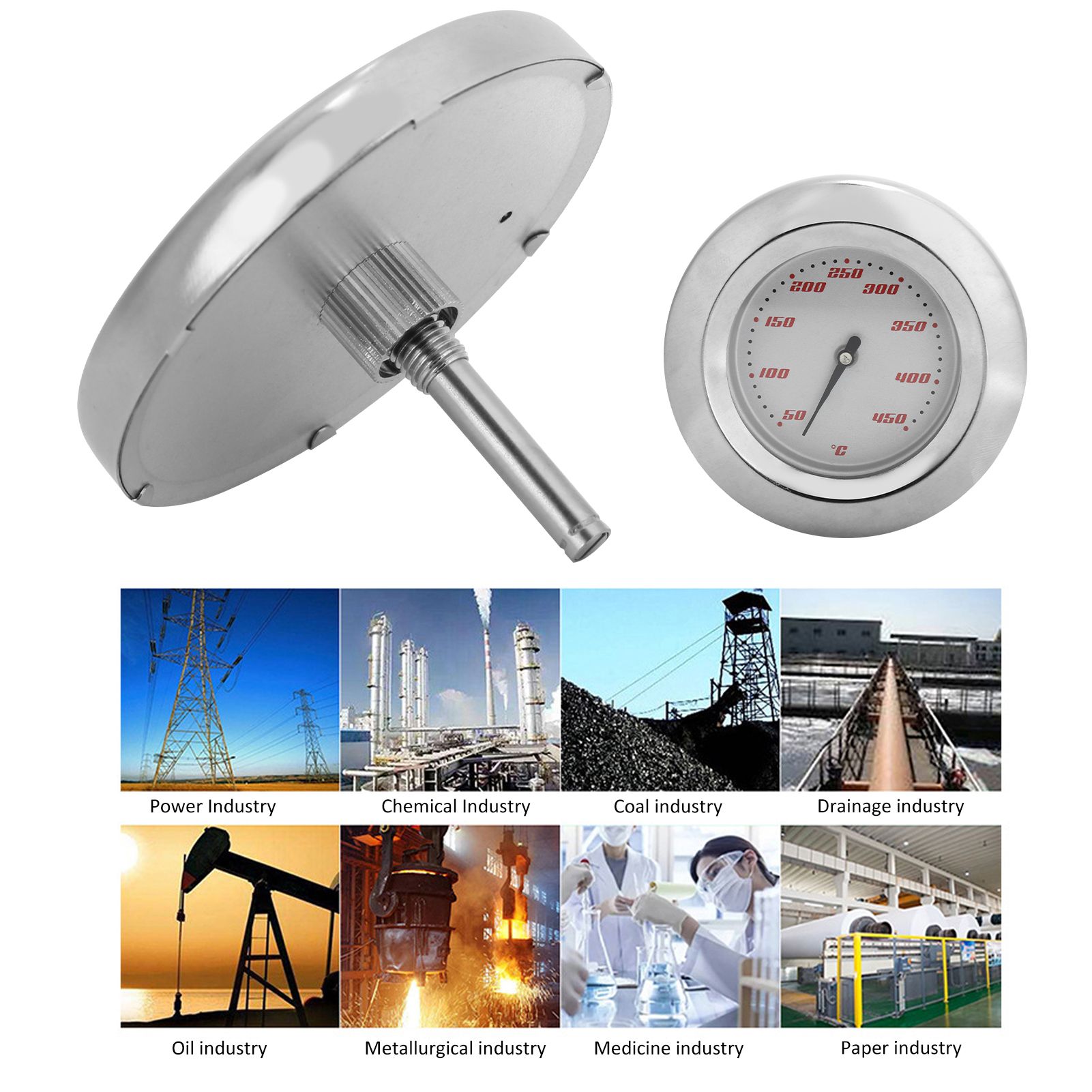 TS-BX57 Bimetallic Thermometer 50-450℃ Pointer Temperature Meter for Barbecue view 15