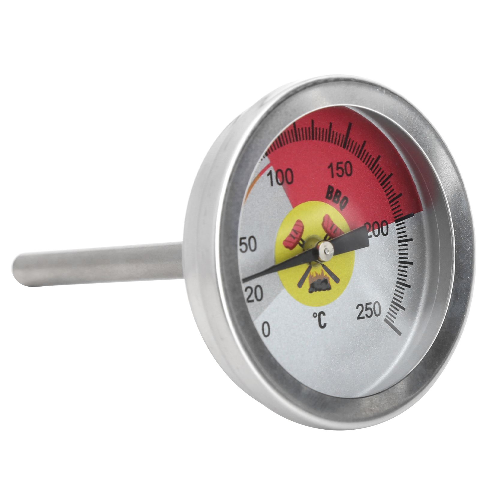 0‑250℃ Grill Thermometer Stainless Steel Oven Pointer Thermometer Temperature view 2