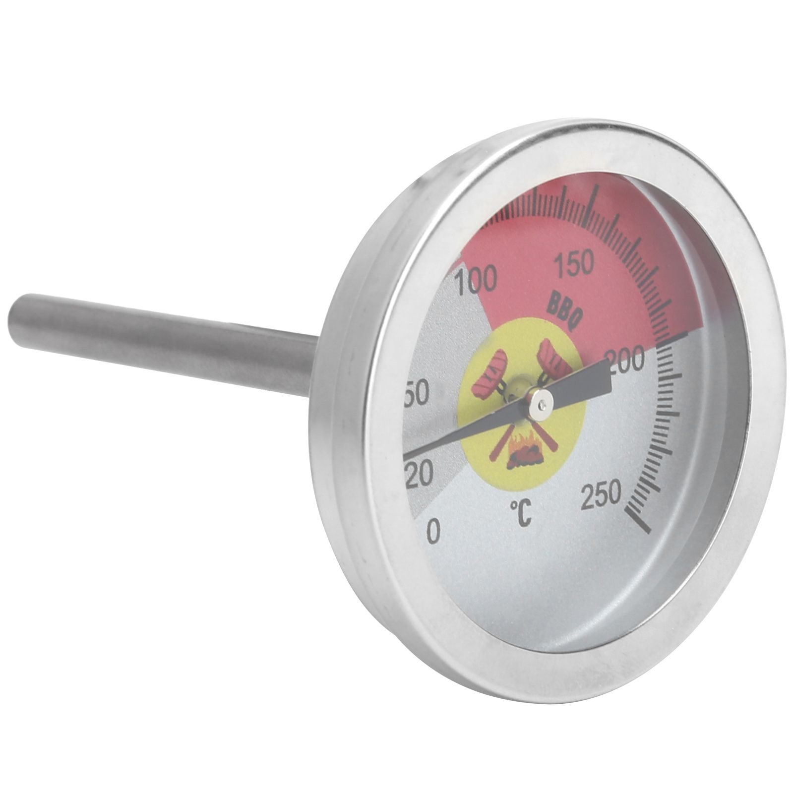 0‑250℃ Grill Thermometer Stainless Steel Oven Pointer Thermometer Temperature view 4