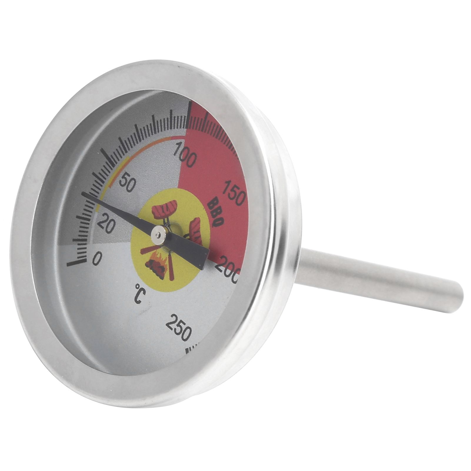 0‑250℃ Grill Thermometer Stainless Steel Oven Pointer Thermometer Temperature view 6