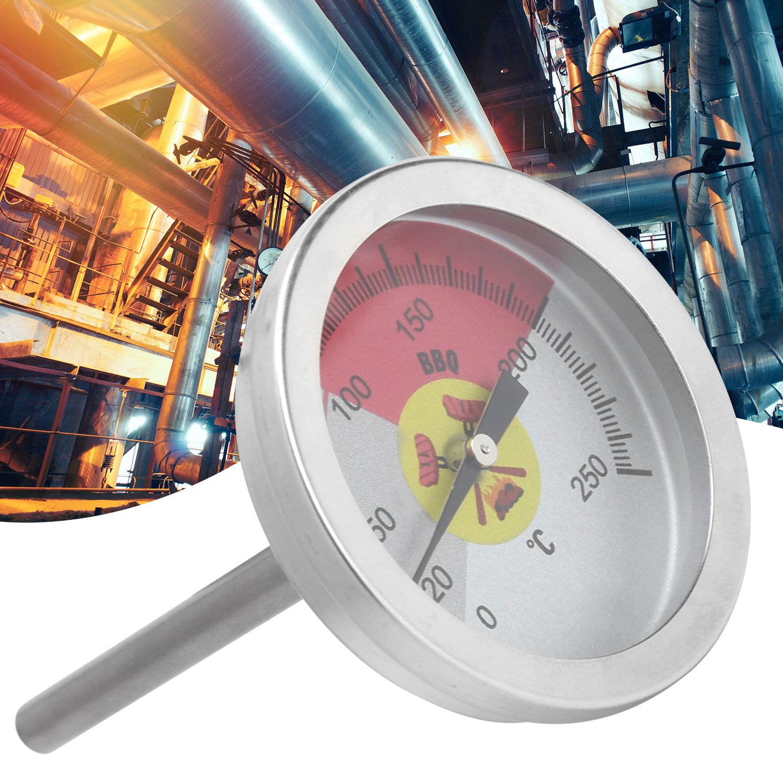 0‑250℃ Grill Thermometer Stainless Steel Oven Pointer Thermometer Temperature view 10