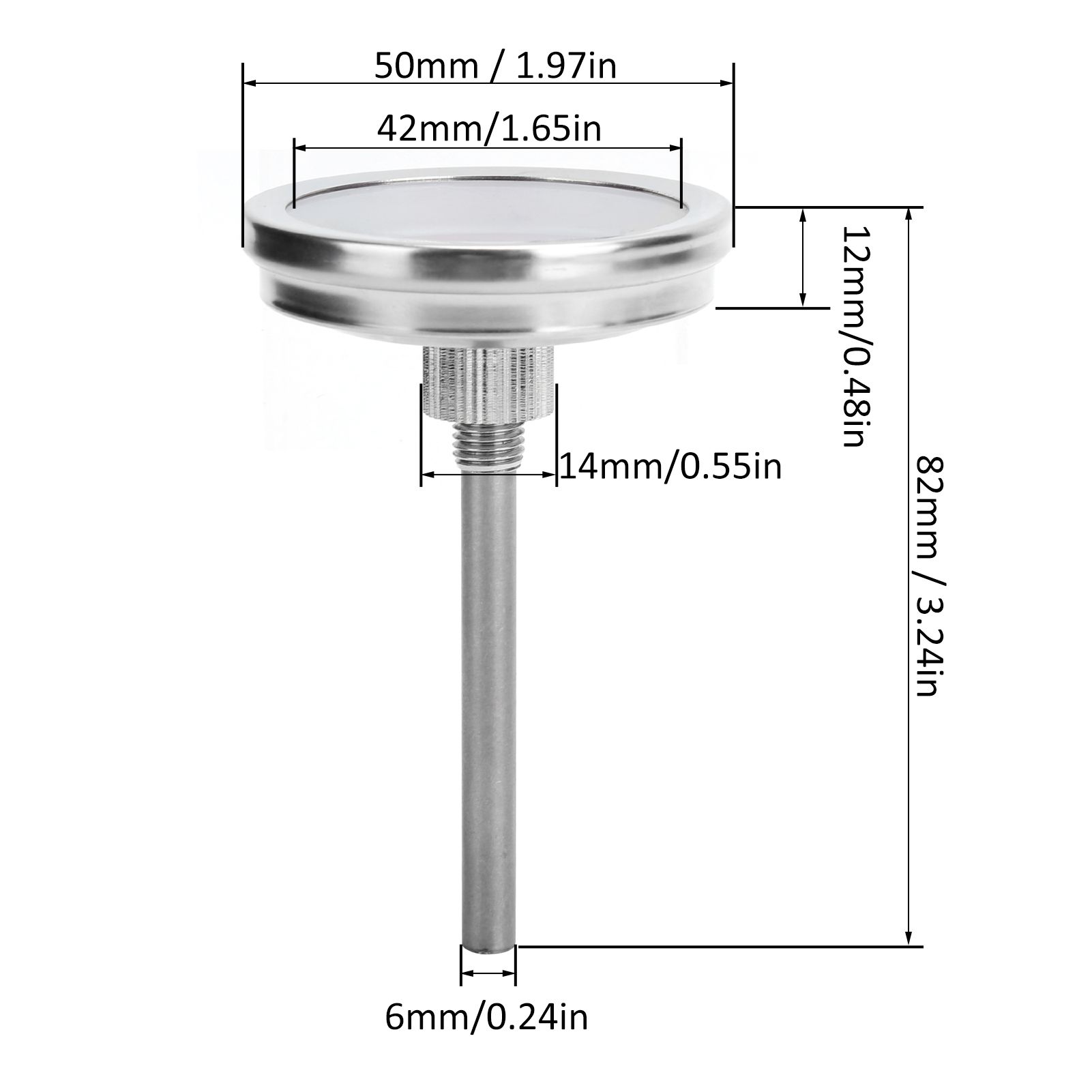 0‑250℃ Grill Thermometer Stainless Steel Oven Pointer Thermometer Temperature view 14