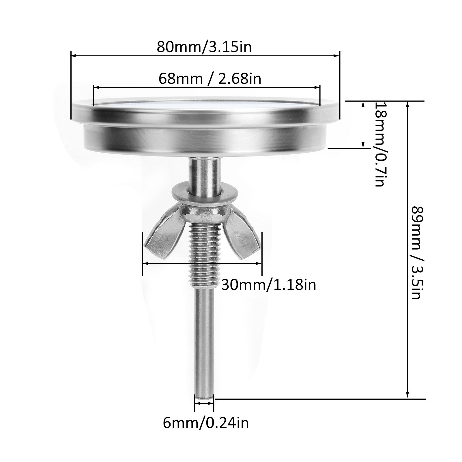 100‑550℉ Metal Oven Temperature Gauge Pointer Type for Smoke BBQ Grill view 14