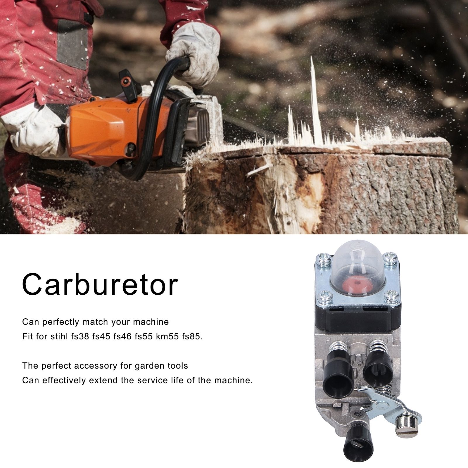 Carburetor Kit Replacement Parts Accessory Fit for Stihl fs38 fs45 fs46 fs55 view 11