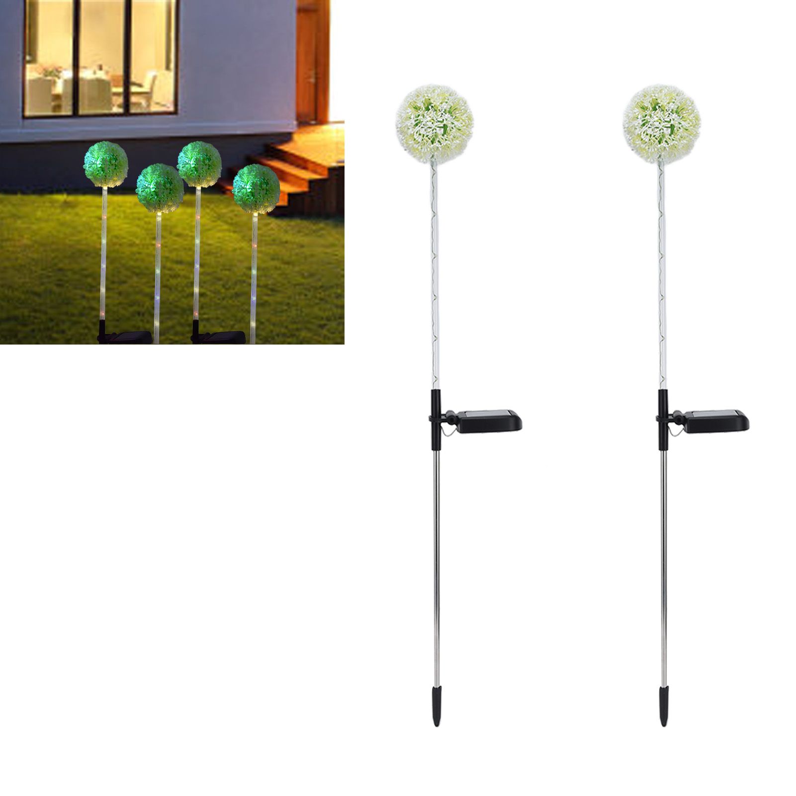 2set Solar Dandelions Garden Lights 6LED Colorful Outdoor Lawn Lamp for Patio view 11