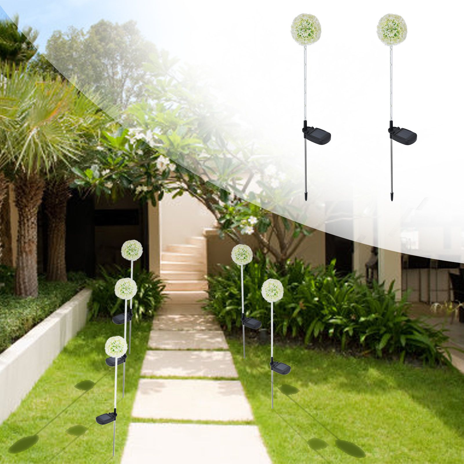 2set Solar Dandelions Garden Lights 6LED Colorful Outdoor Lawn Lamp for Patio view 12