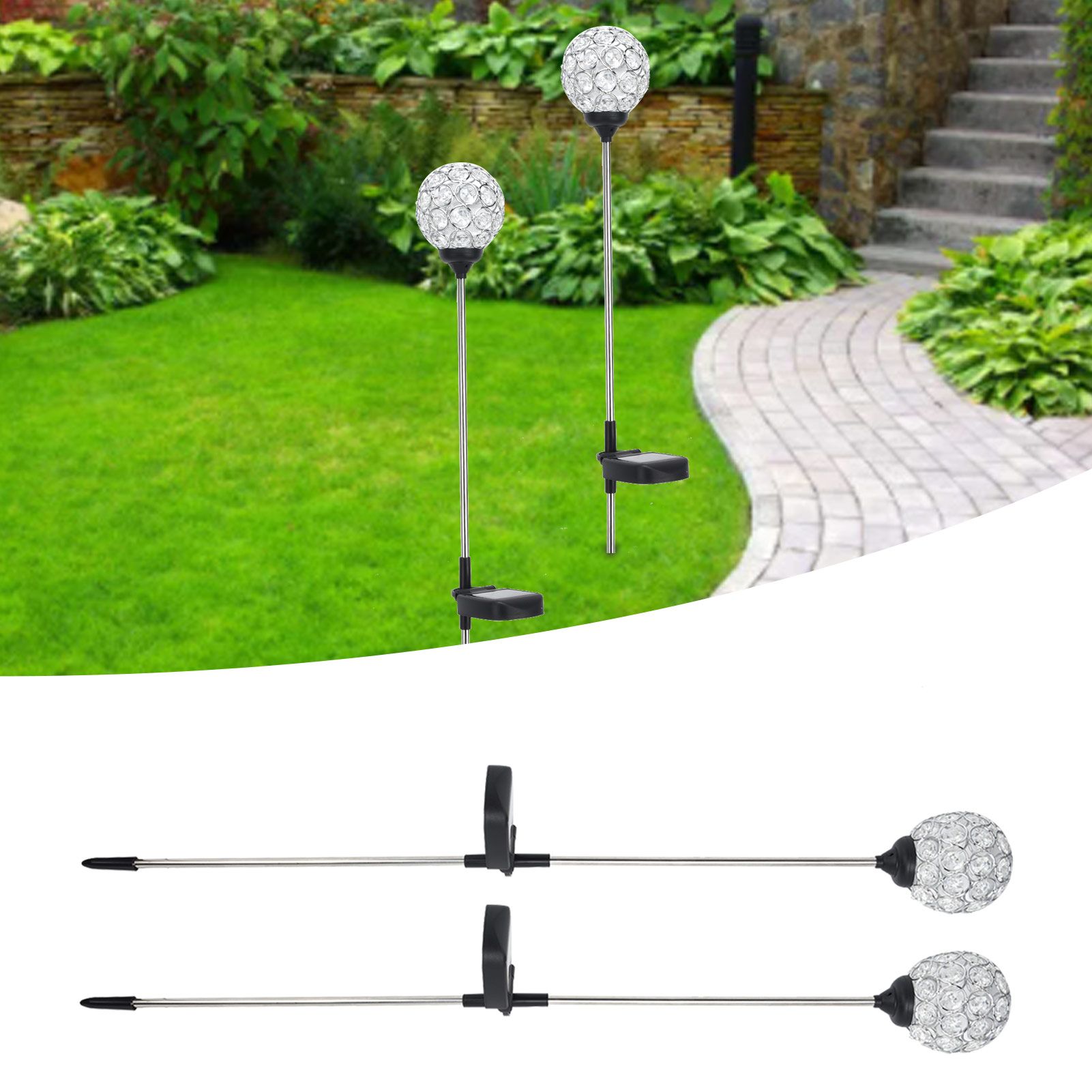 Solar Garden Lights Outdoor LED Globe Lamp Color Changing IP65 Waterproof for view 12