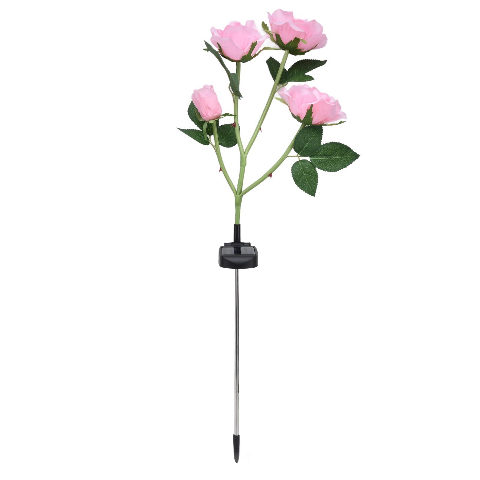 Solar Rose Light 4 Head IP65 Waterproof Decorative LED Flower Landscape Lamp