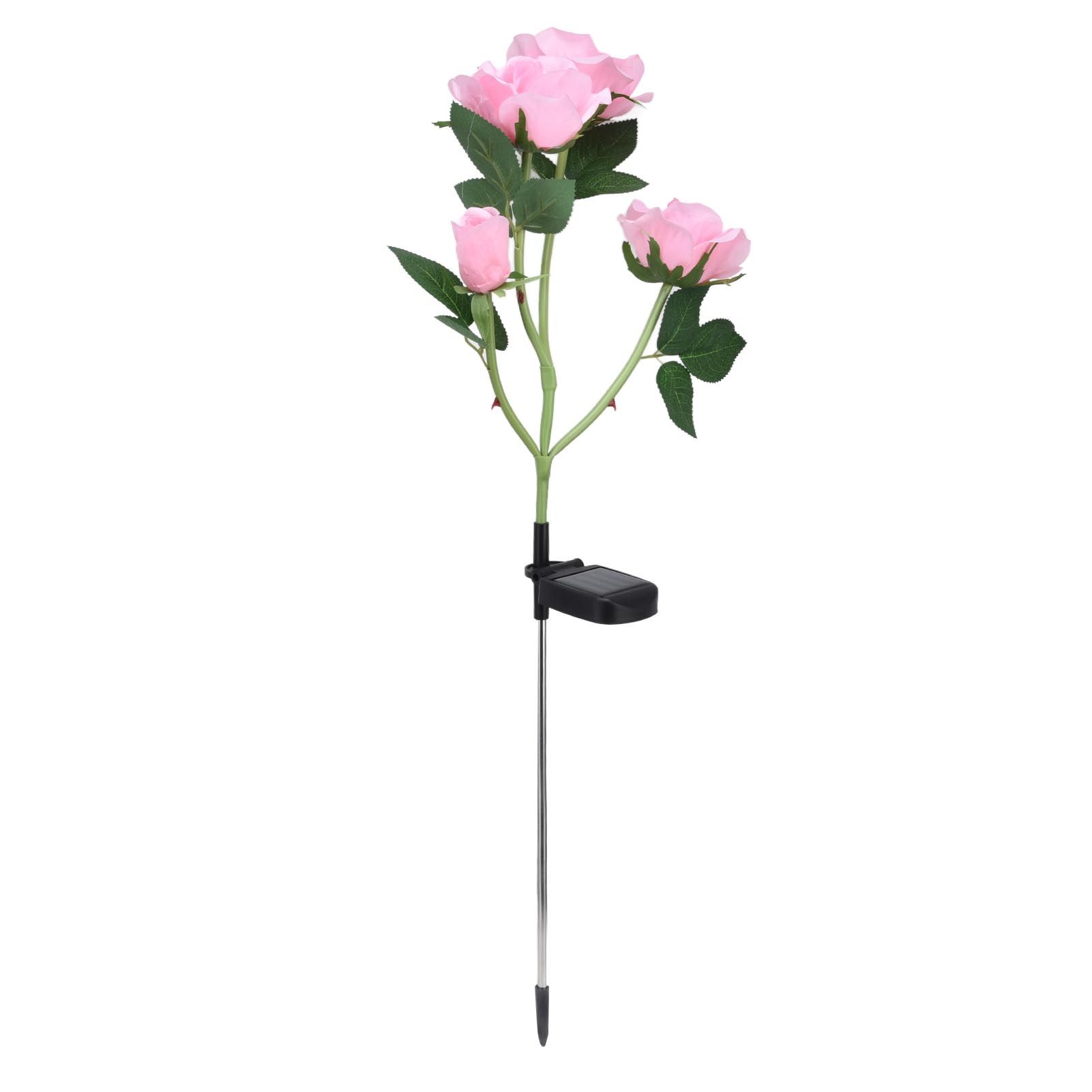 Solar Rose Light 4 Head IP65 Waterproof Decorative LED Flower Landscape Lamp view 2