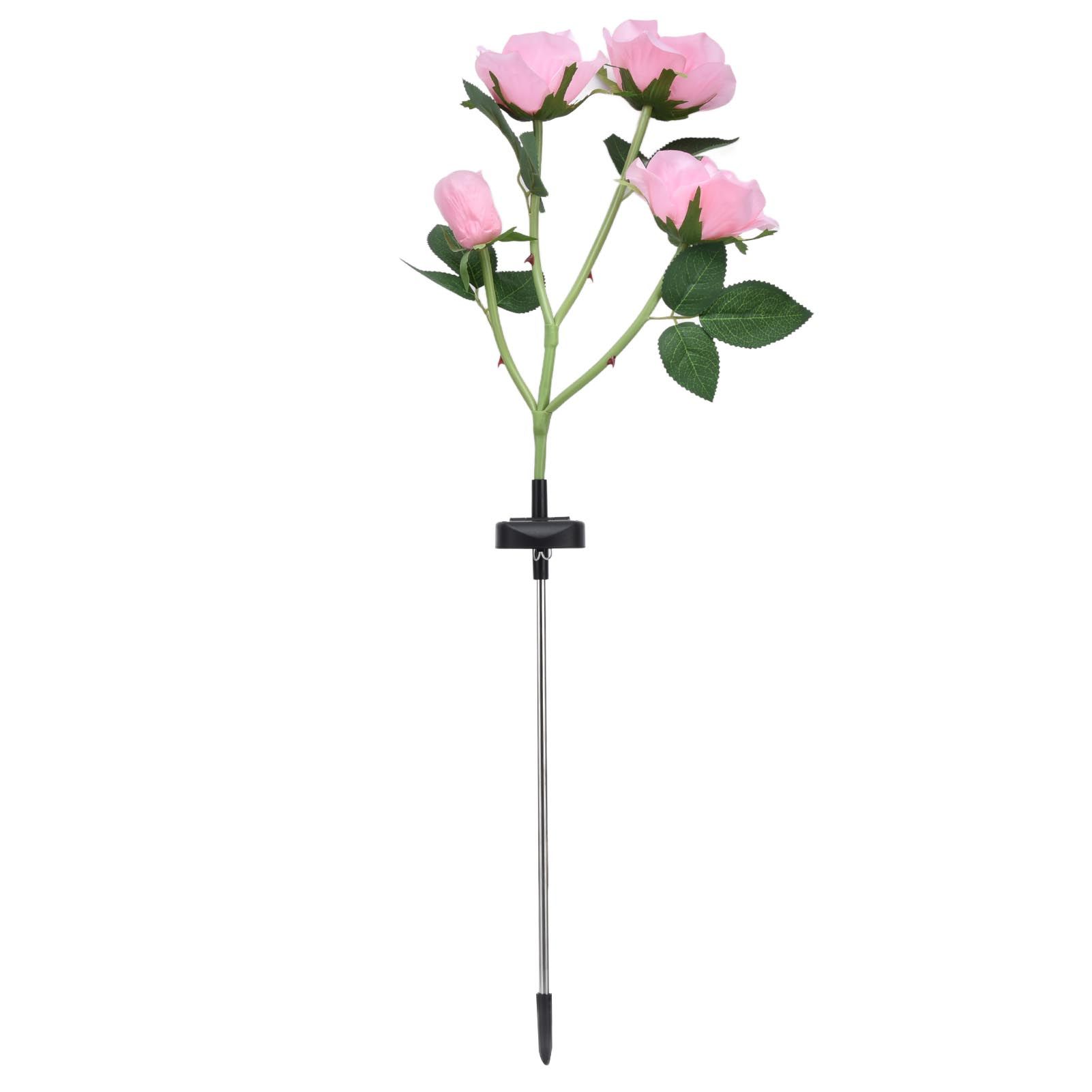 Solar Rose Light 4 Head IP65 Waterproof Decorative LED Flower Landscape Lamp view 3