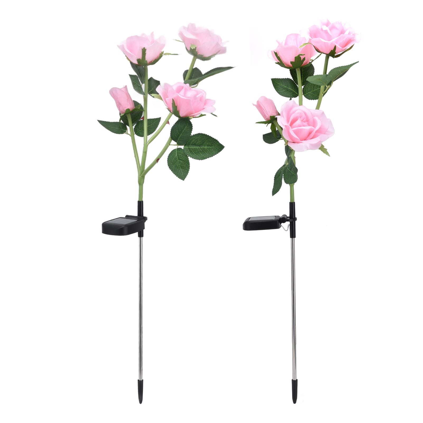 Solar Rose Light 4 Head IP65 Waterproof Decorative LED Flower Landscape Lamp view 6