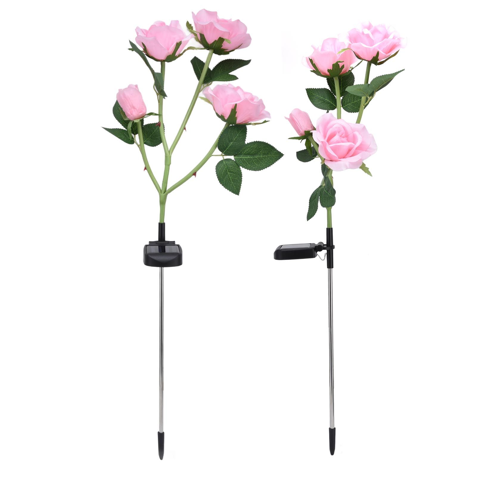 Solar Rose Light 4 Head IP65 Waterproof Decorative LED Flower Landscape Lamp view 8
