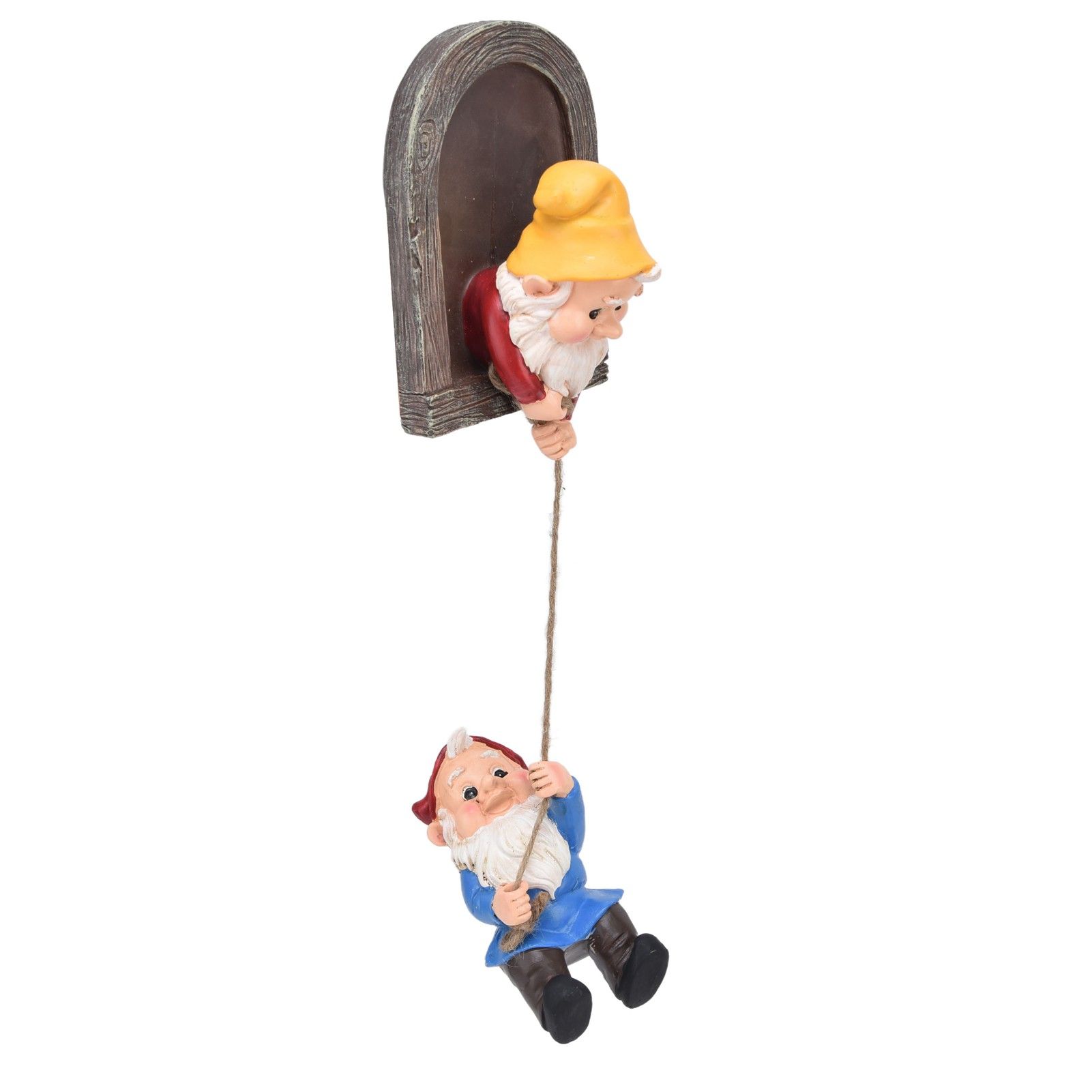 Garden Tree Gnome Statue Resin Colorfast Tree Climbing Elf Sculpture for Yard view 2